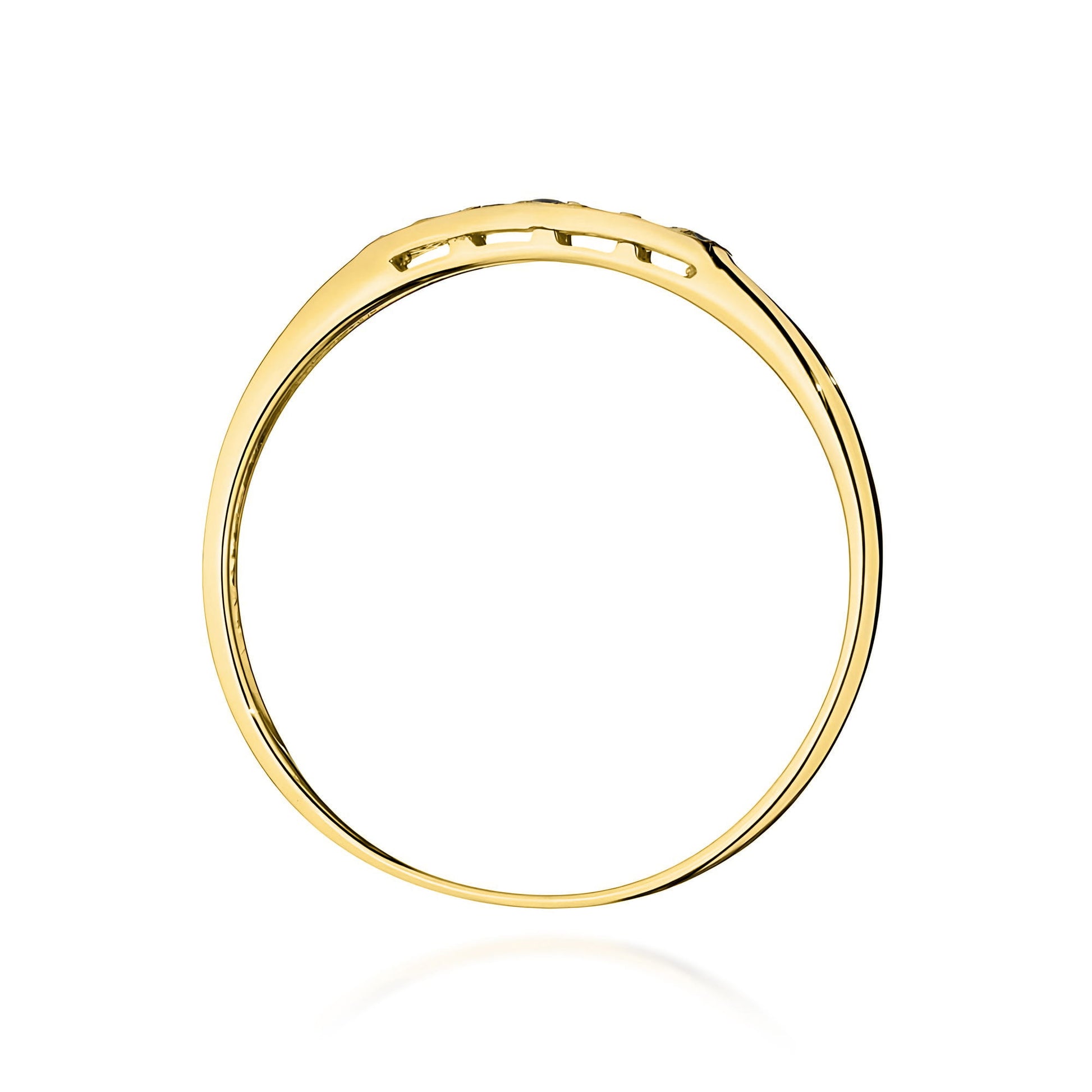 Inel Aur 9K cu Diamante Naturale Negre 0.22 ct