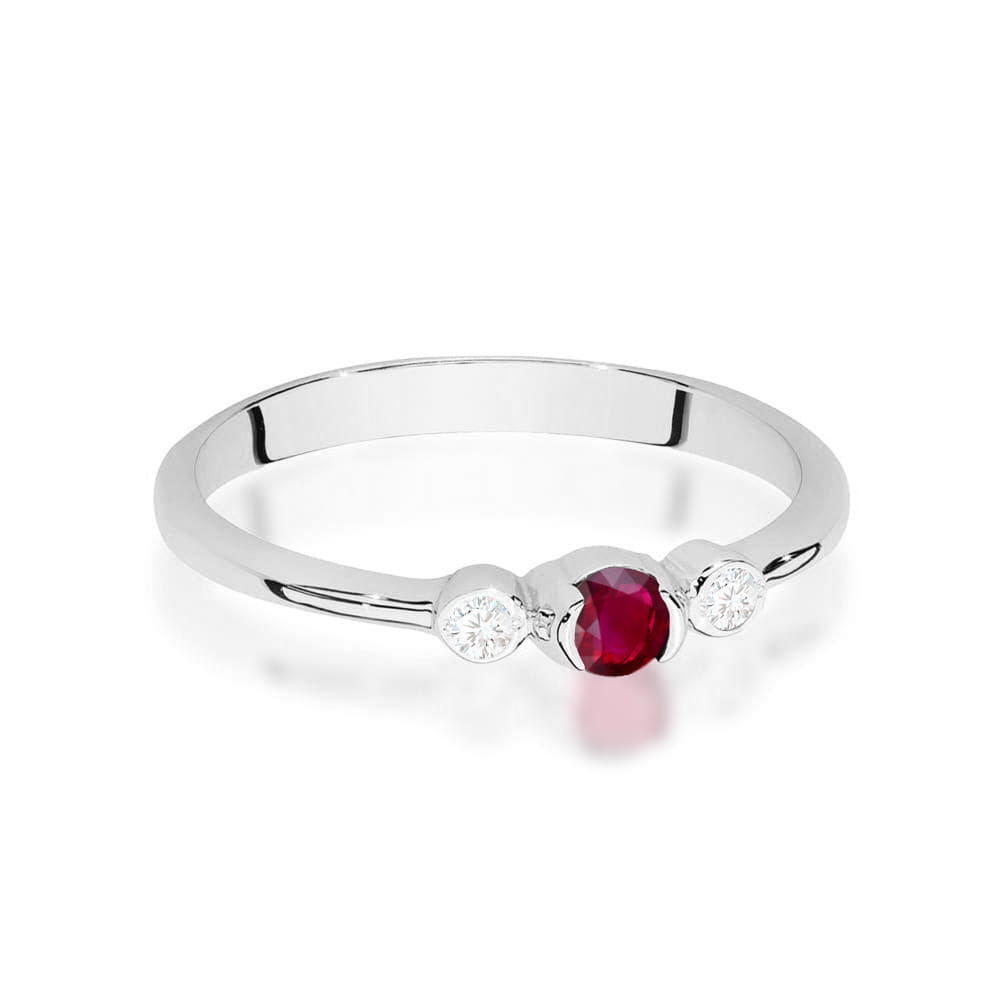 Inel Aur 14K cu Rubin 0.15 ct si Diamante Naturale 0.06 ct