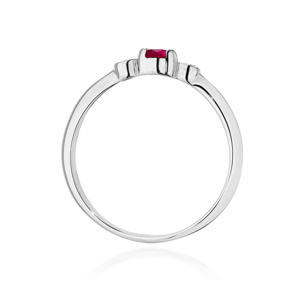 Inel Aur 14K cu Rubin 0.15 ct si Diamante Naturale 0.06 ct