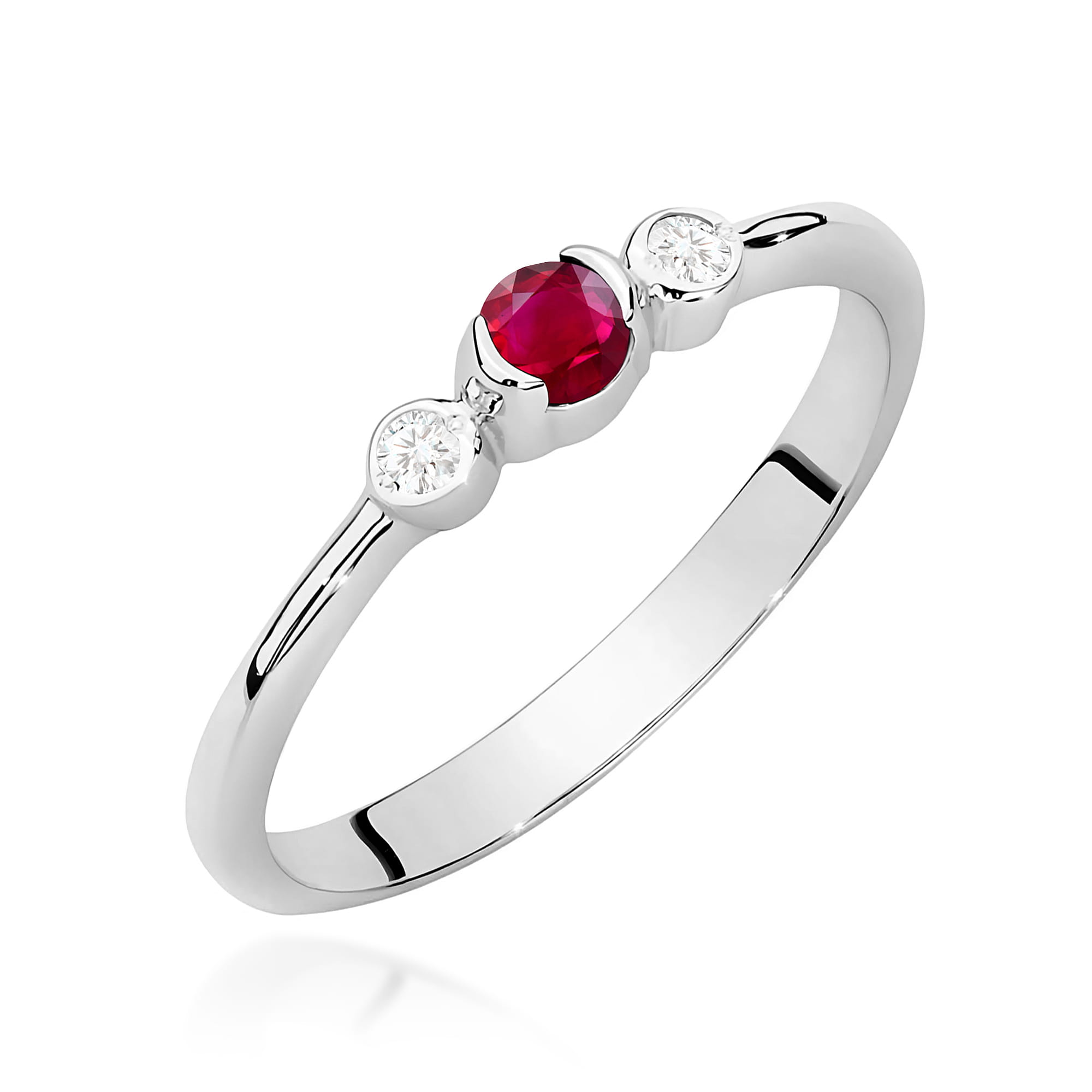 Inel Aur 9K cu Rubin 0.15 ct si Diamante Naturale 0.06 ct