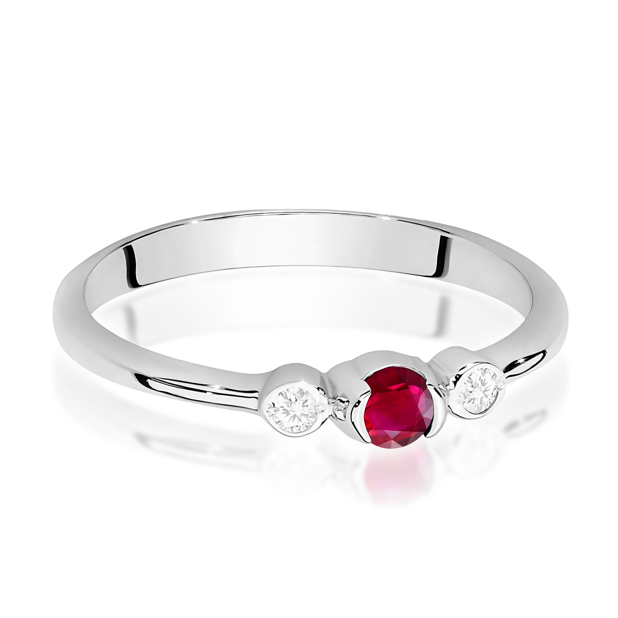 Inel Aur 9K cu Rubin 0.15 ct si Diamante Naturale 0.06 ct