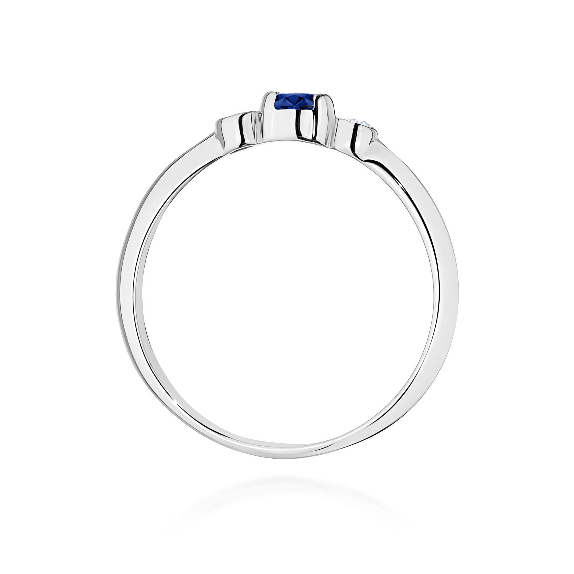 Inel Aur 9K cu Safir 0.15 ct si Diamante Naturale 0.06 ct