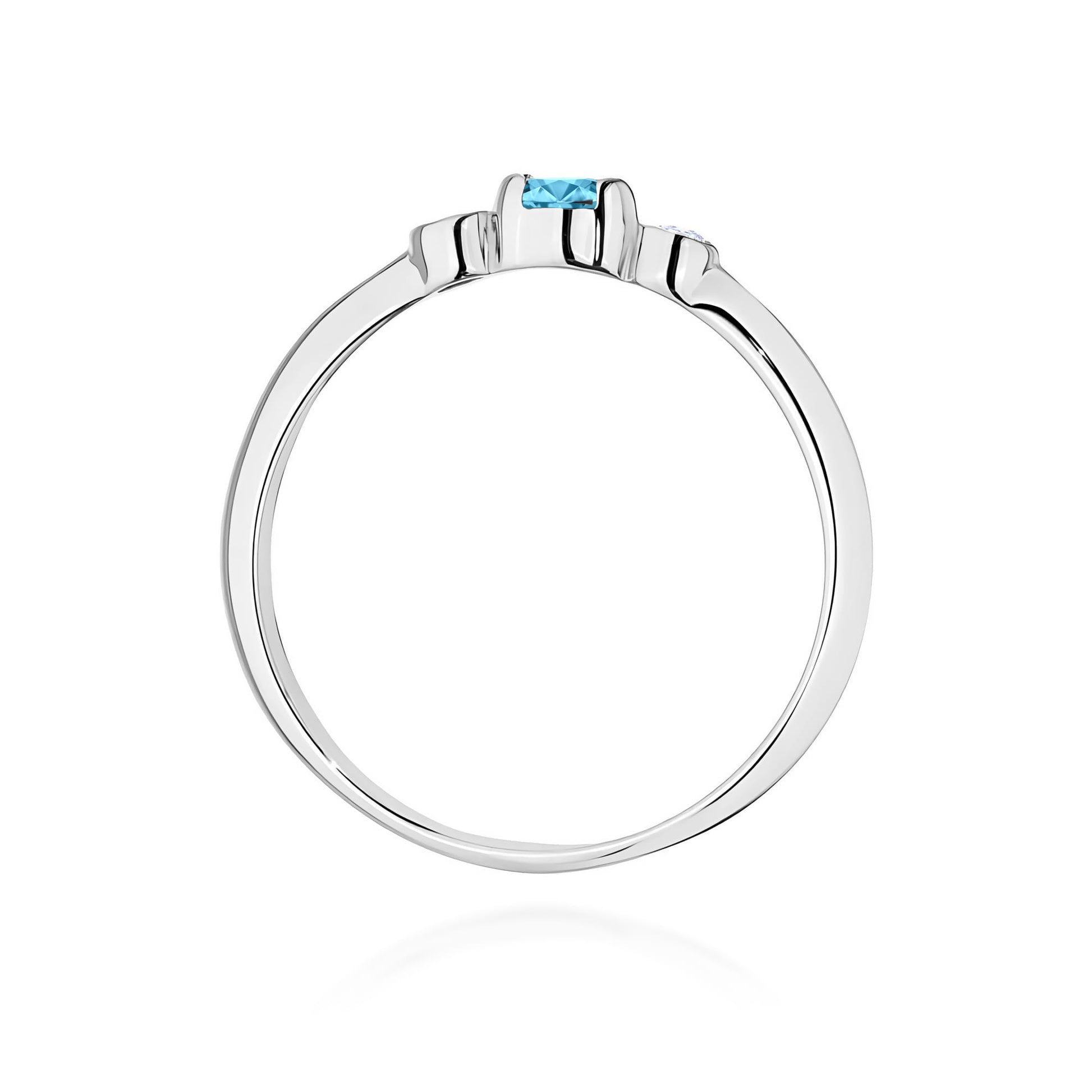 Inel Aur 9K cu Topaz Swiss 0.15 ct si Diamante Naturale 0.06 ct