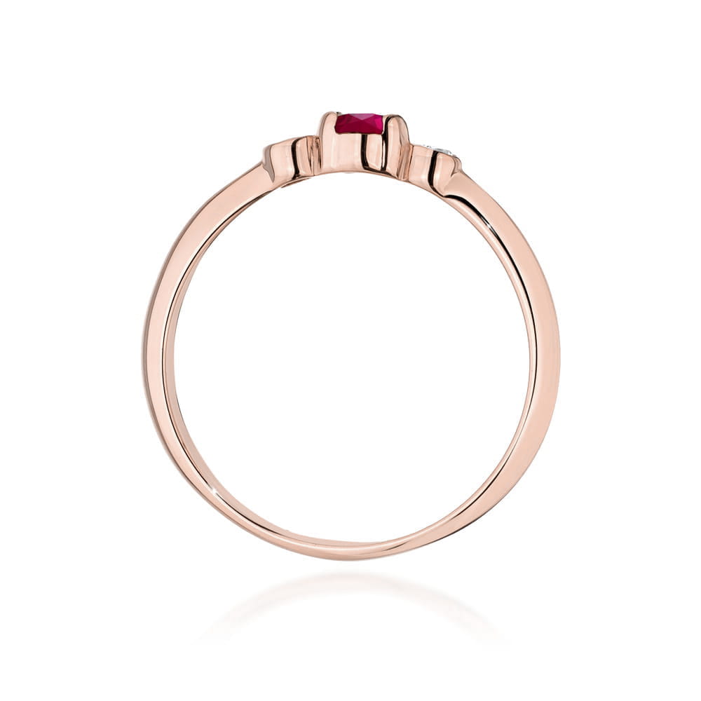 Inel Aur 14K cu Rubin 0.15 ct si Diamante Naturale 0.06 ct