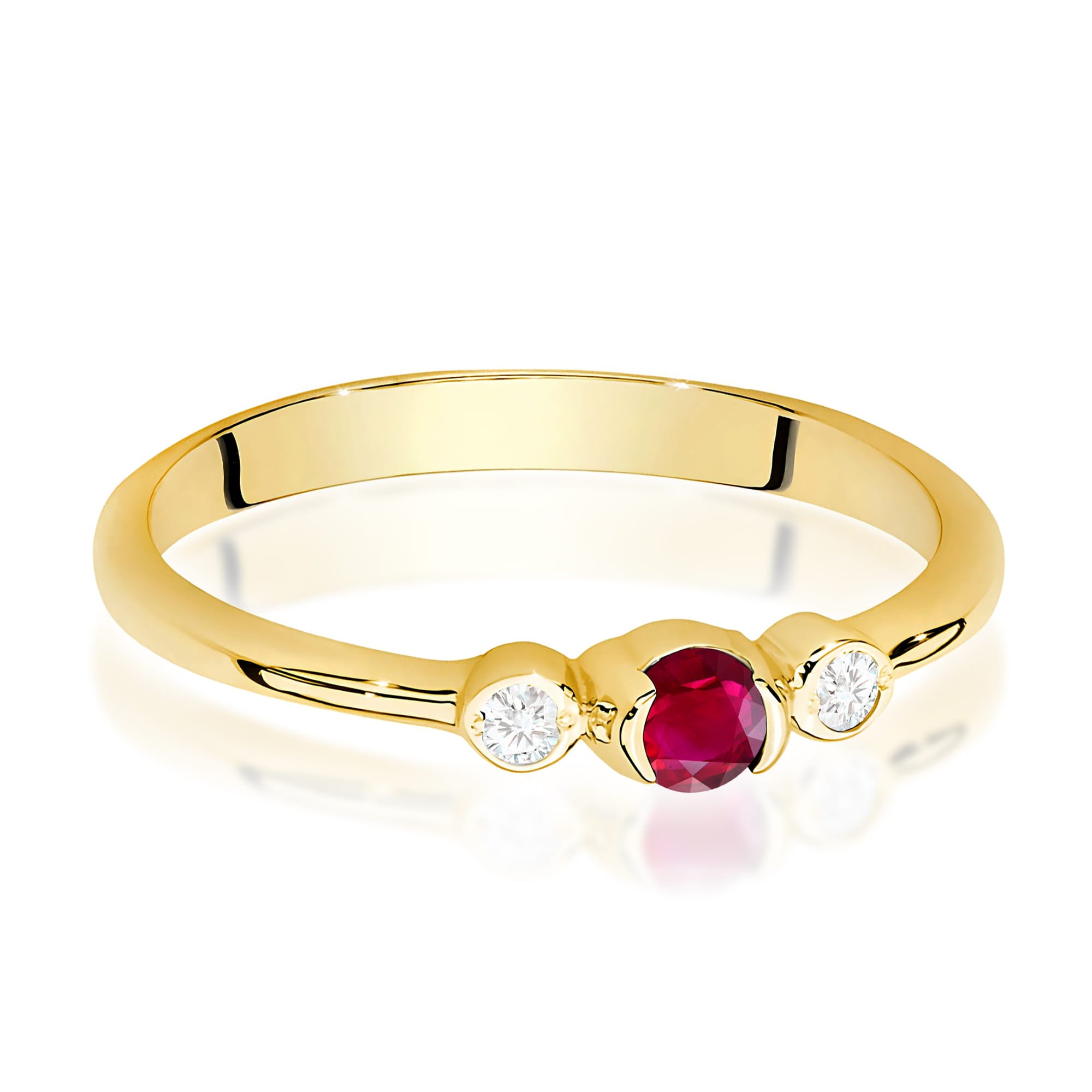 Inel Aur 9K cu Rubin 0.15 ct si Diamante Naturale 0.06 ct