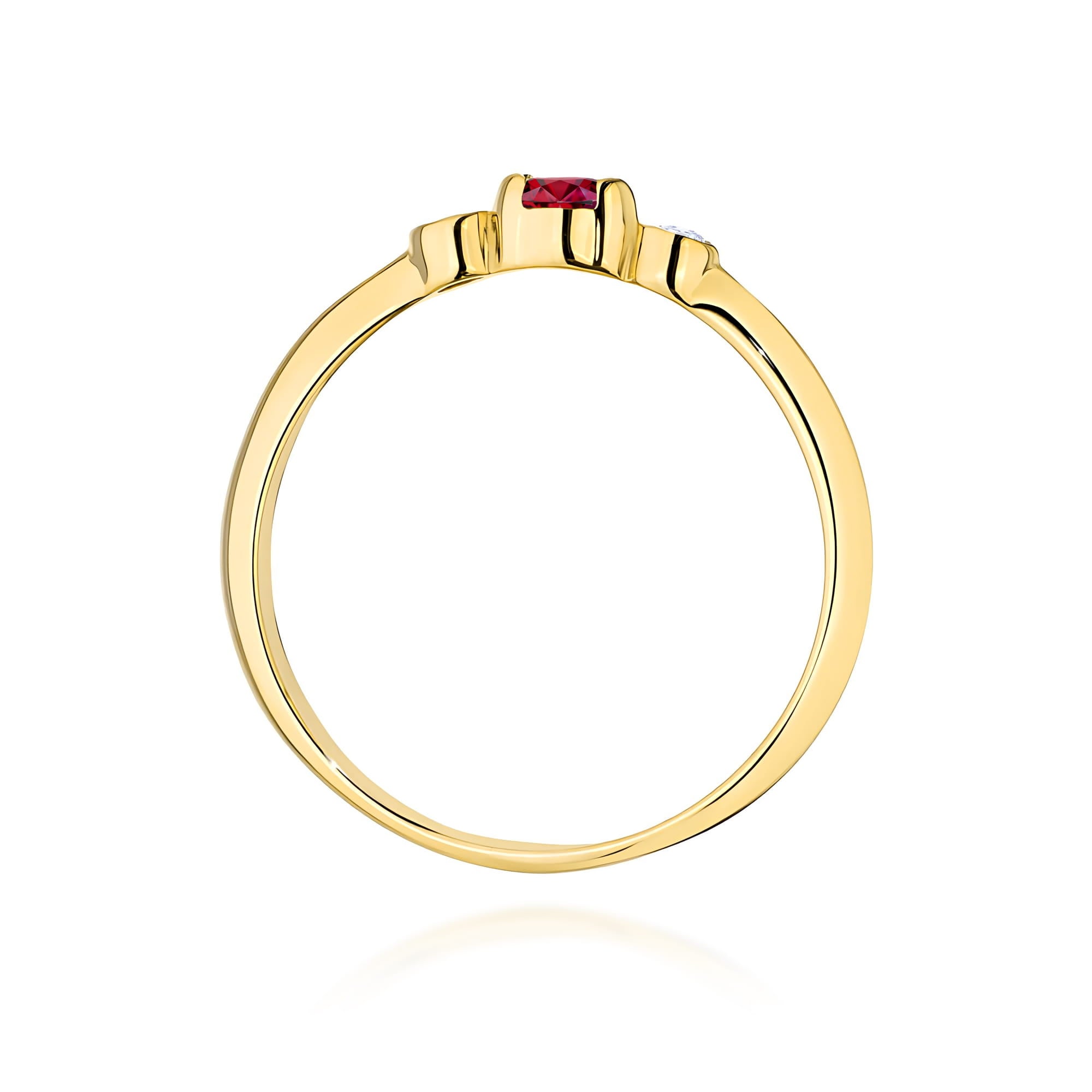 Inel Aur 9K cu Rubin 0.15 ct si Diamante Naturale 0.06 ct