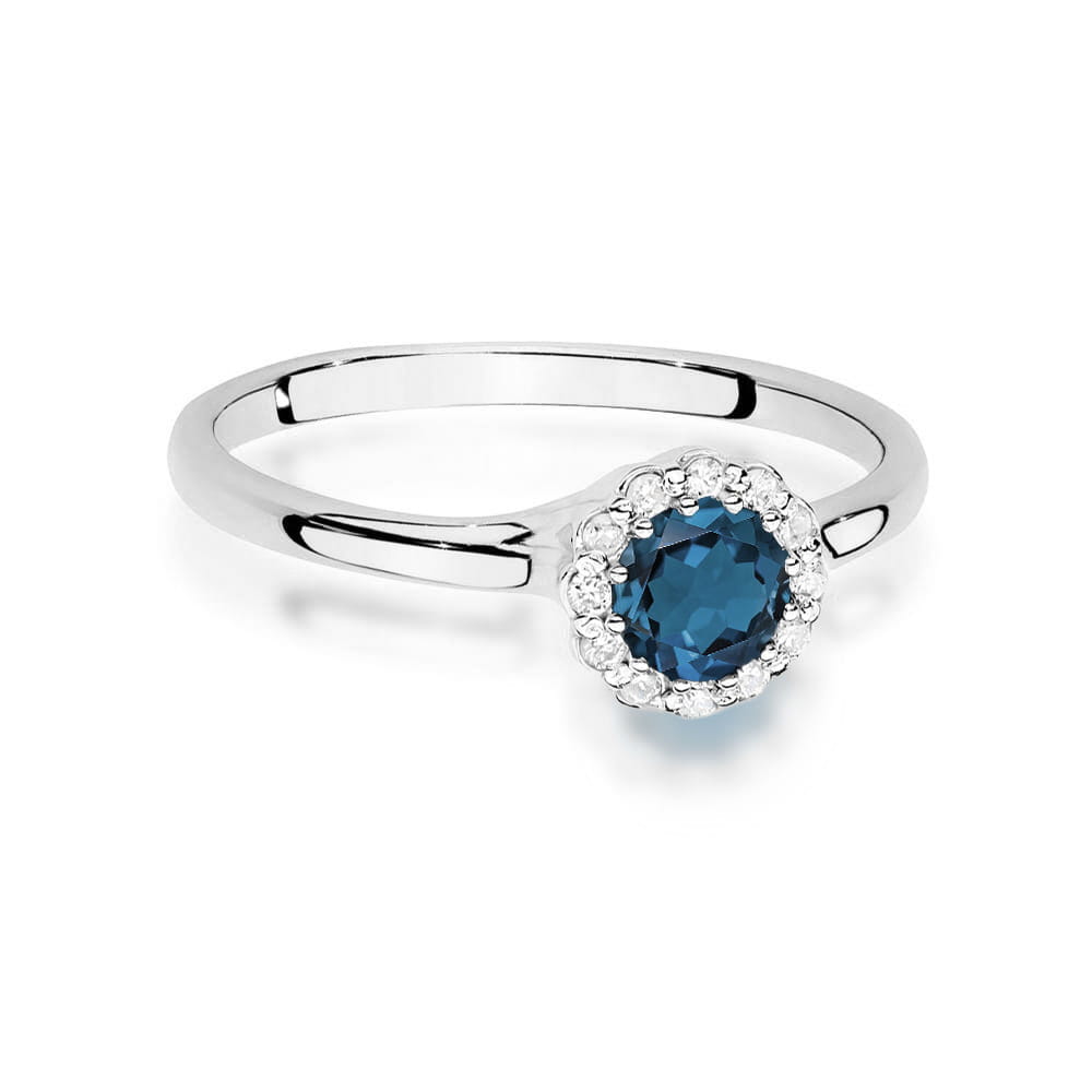 Inel Aur 14K W0622 Topaz London Blue 0.50ct
