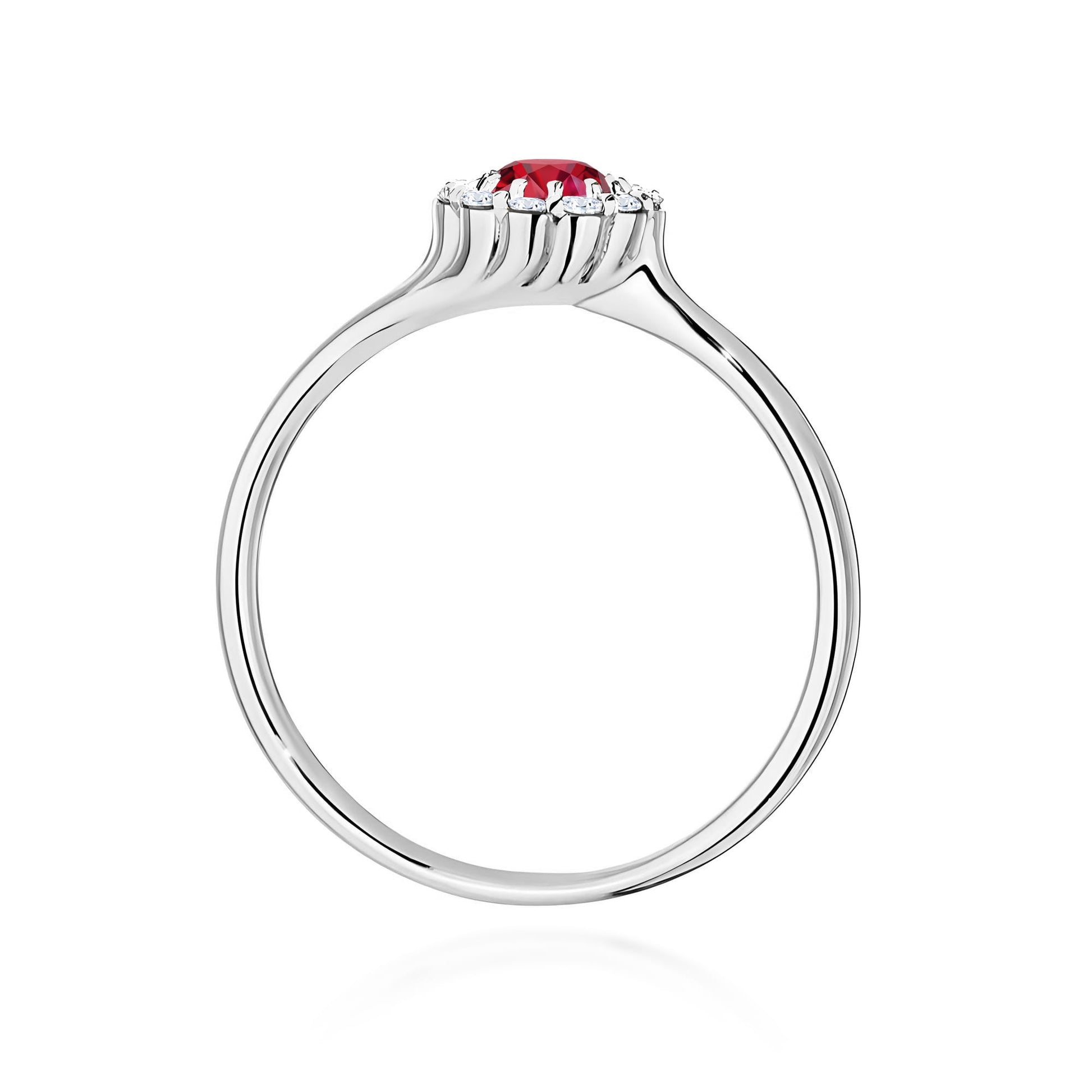 Inel Aur 9K cu Rubin 0.60 ct si Diamante Naturale 0.10 ct