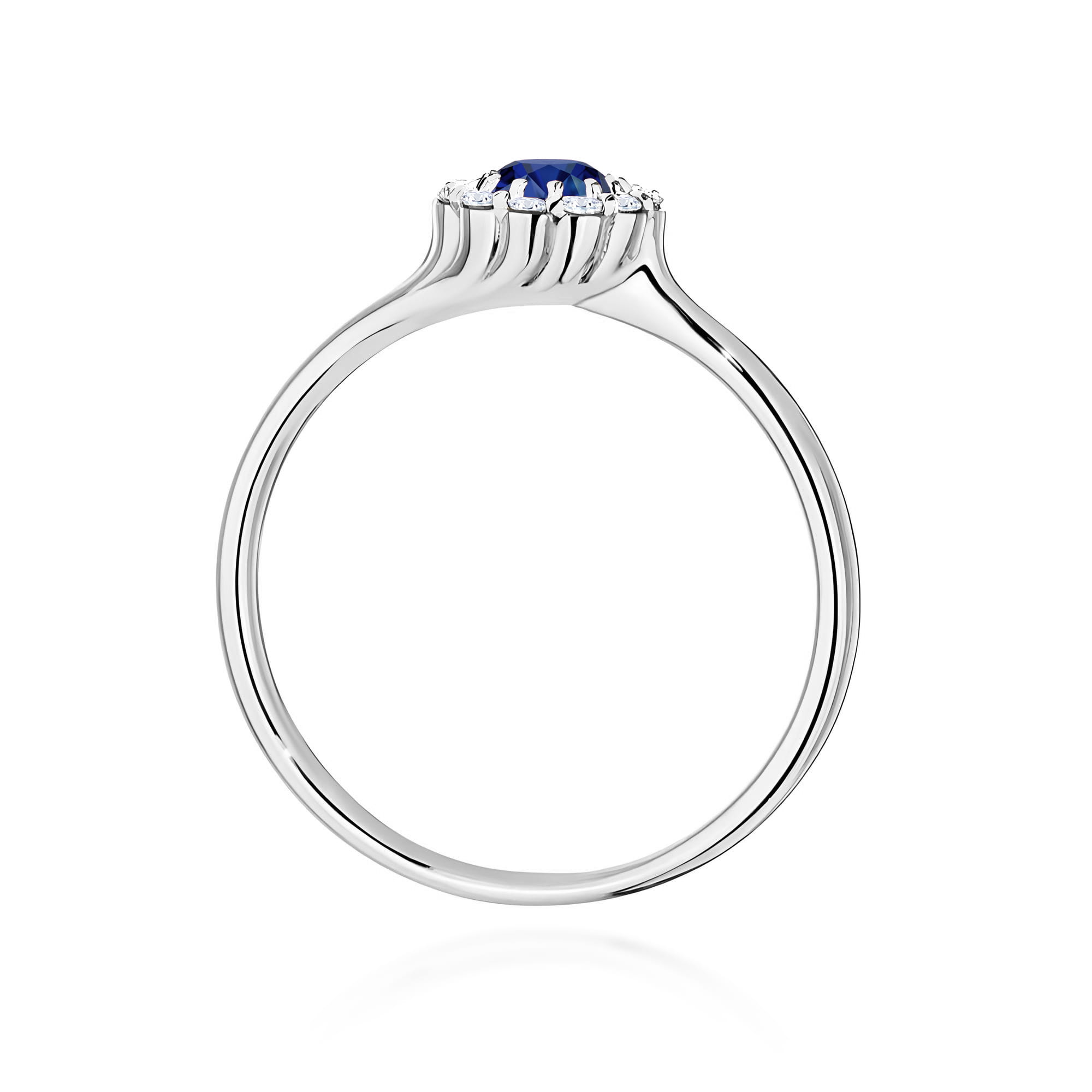 Inel Aur 9K cu Safir 0.50 ct si Diamante Naturale 0.10 ct
