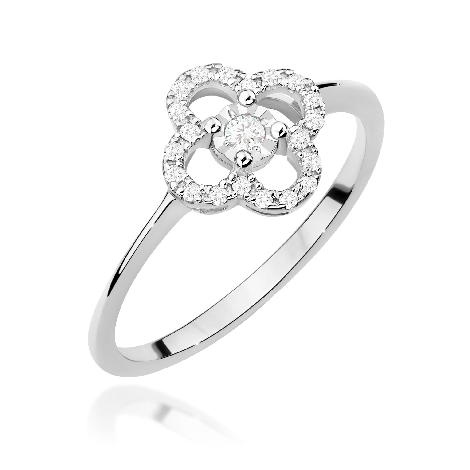 Inel Aur 9K cu Diamante Naturale 0.13 ct