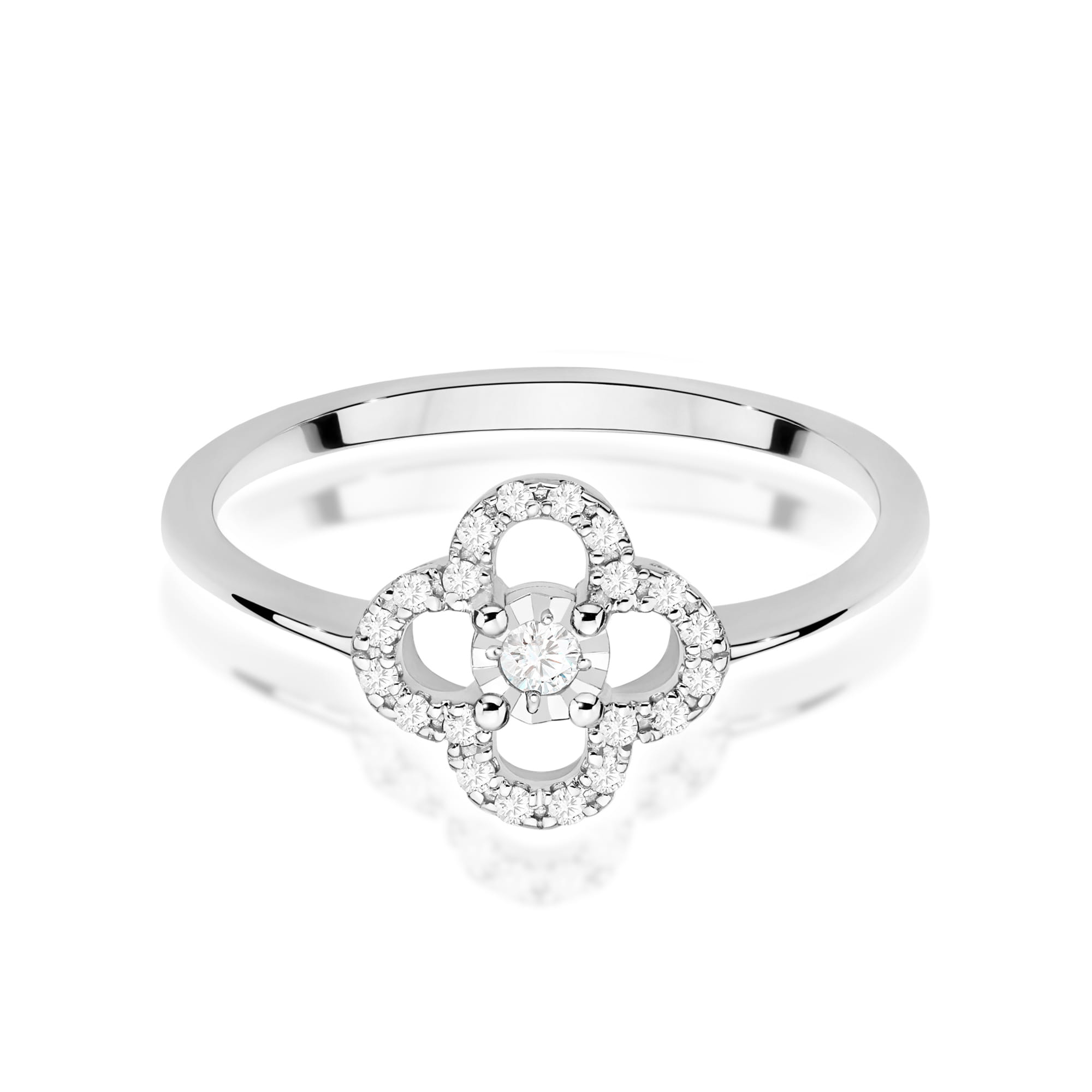 Inel Aur 9K cu Diamante Naturale 0.13 ct
