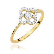 Inel Aur 9K cu Diamante Naturale 0.13 ct