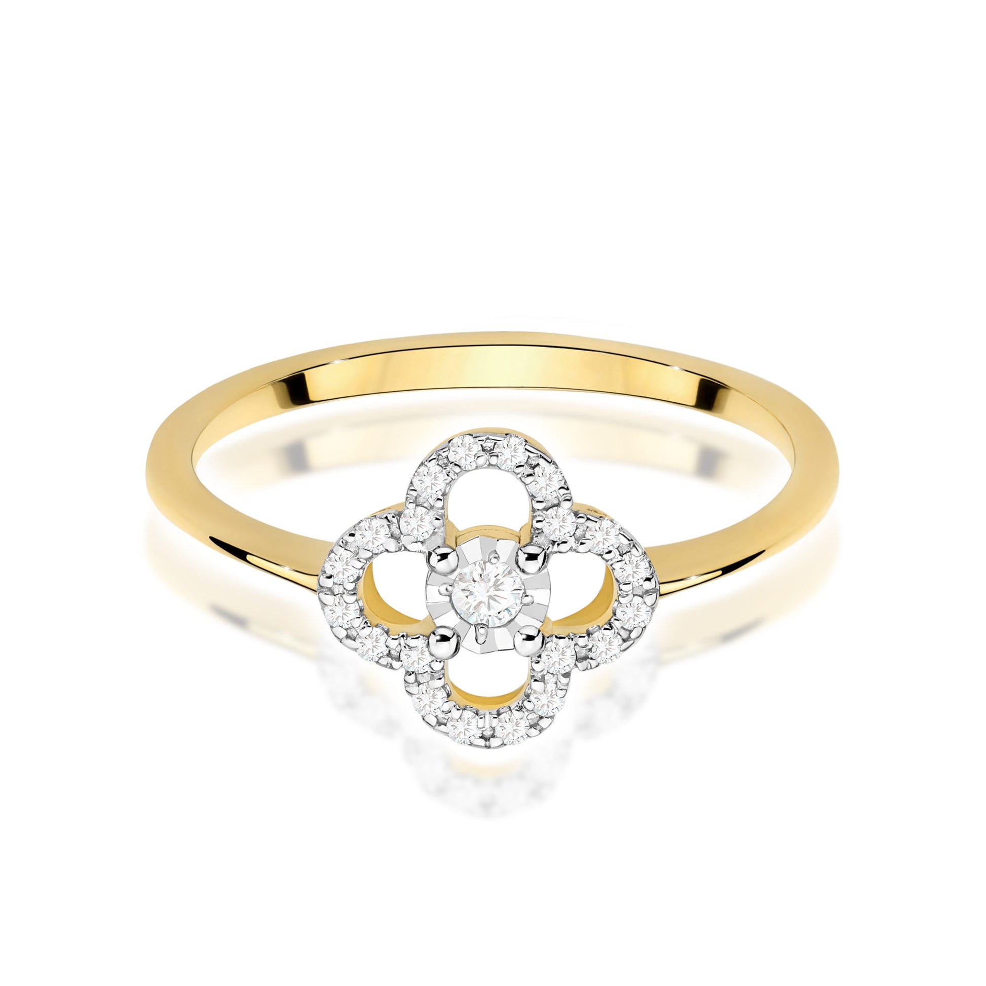 Inel Aur 9K cu Diamante Naturale 0.13 ct