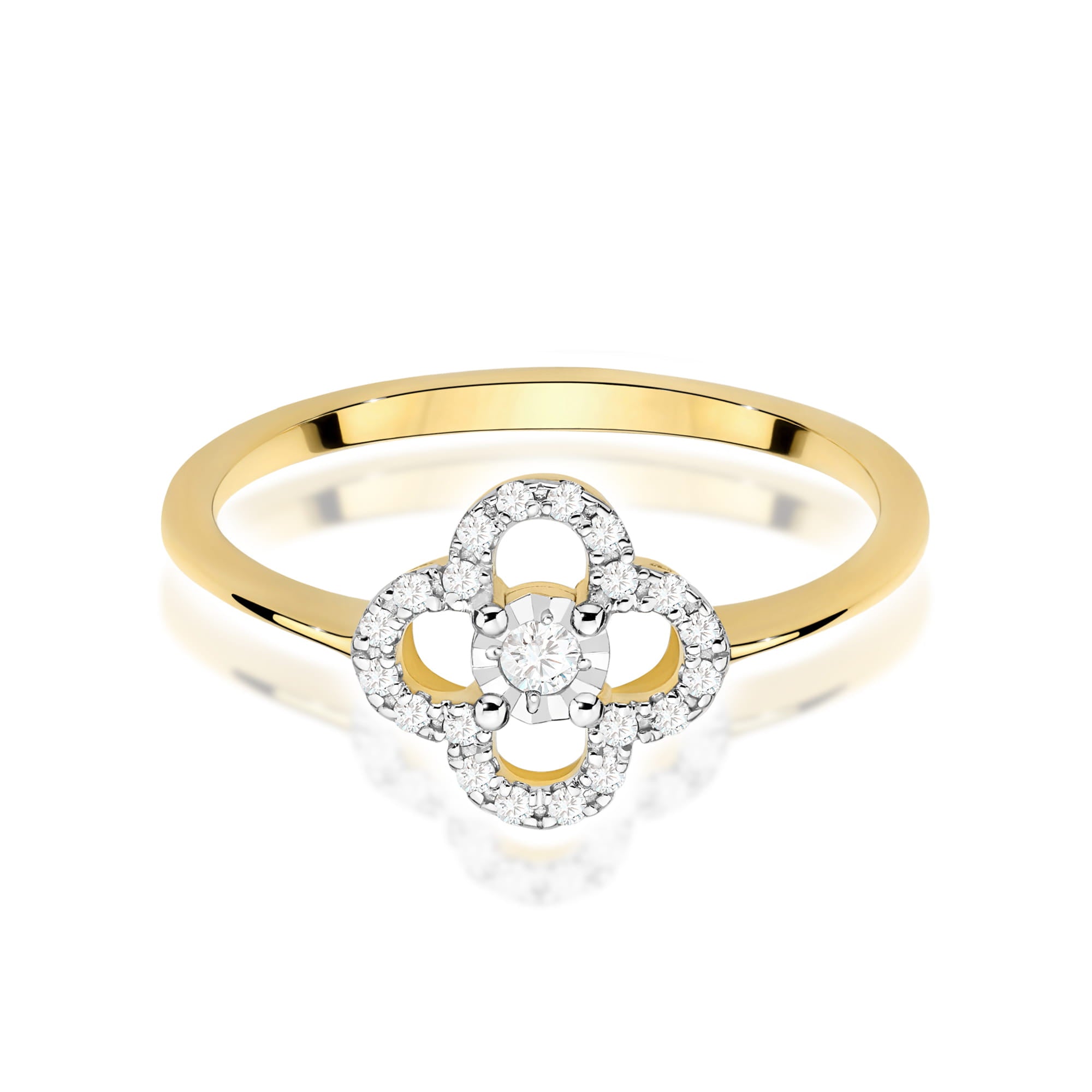 Inel Aur 9K cu Diamante Naturale 0.13 ct