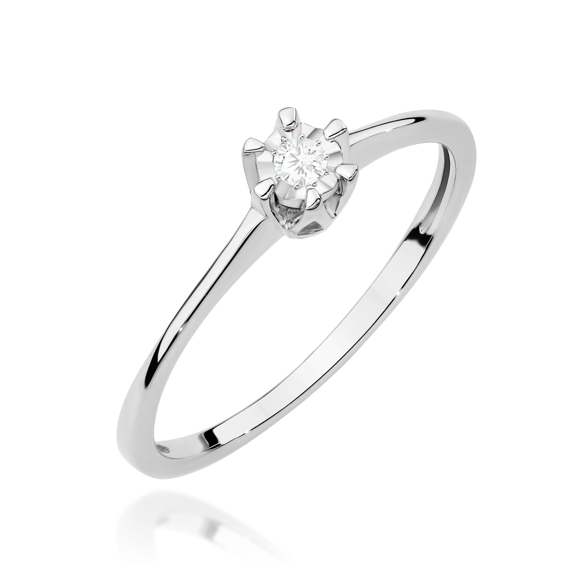 Inel Aur 9K cu Diamant Natural 0.03 ct