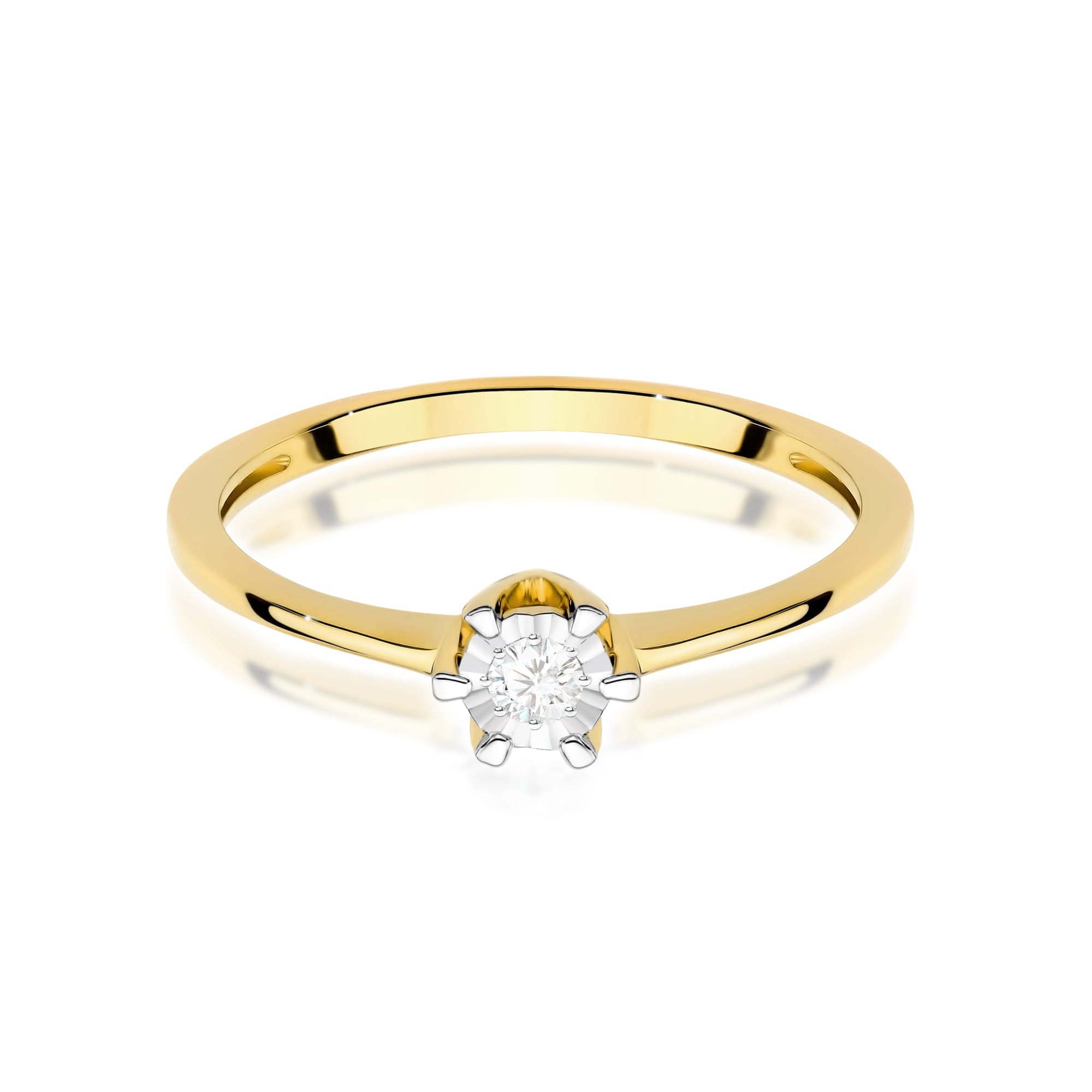 Inel Aur 9K cu Diamant Natural 0.03 ct