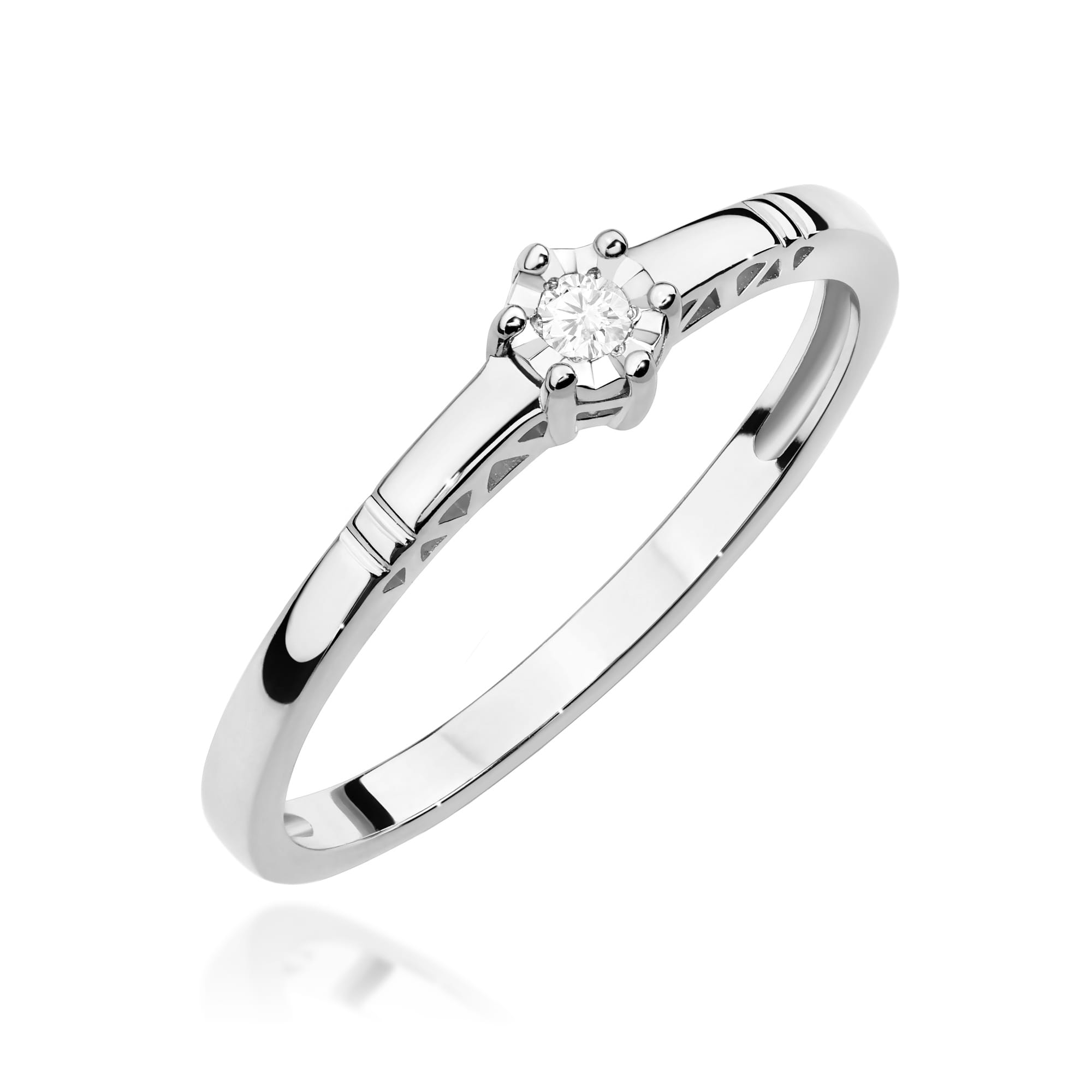 Inel Aur 9K cu Diamant Natural 0.03 ct