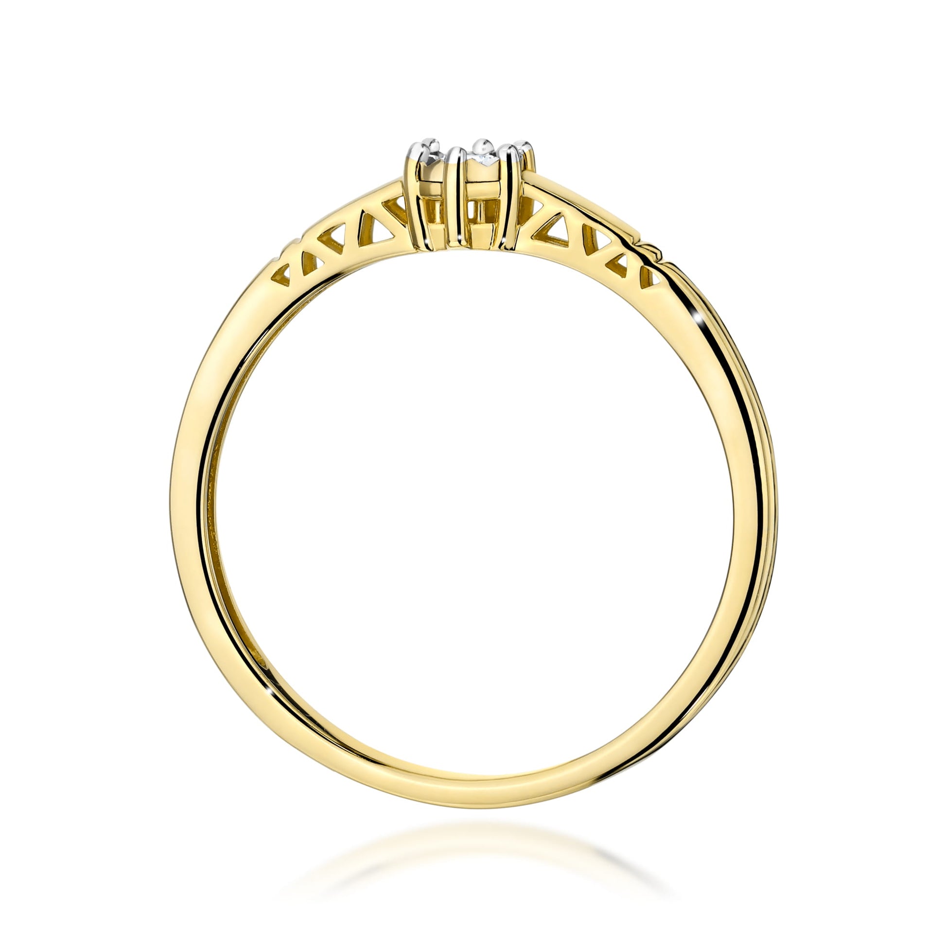 Inel Aur 9K cu Diamant Natural 0.03 ct