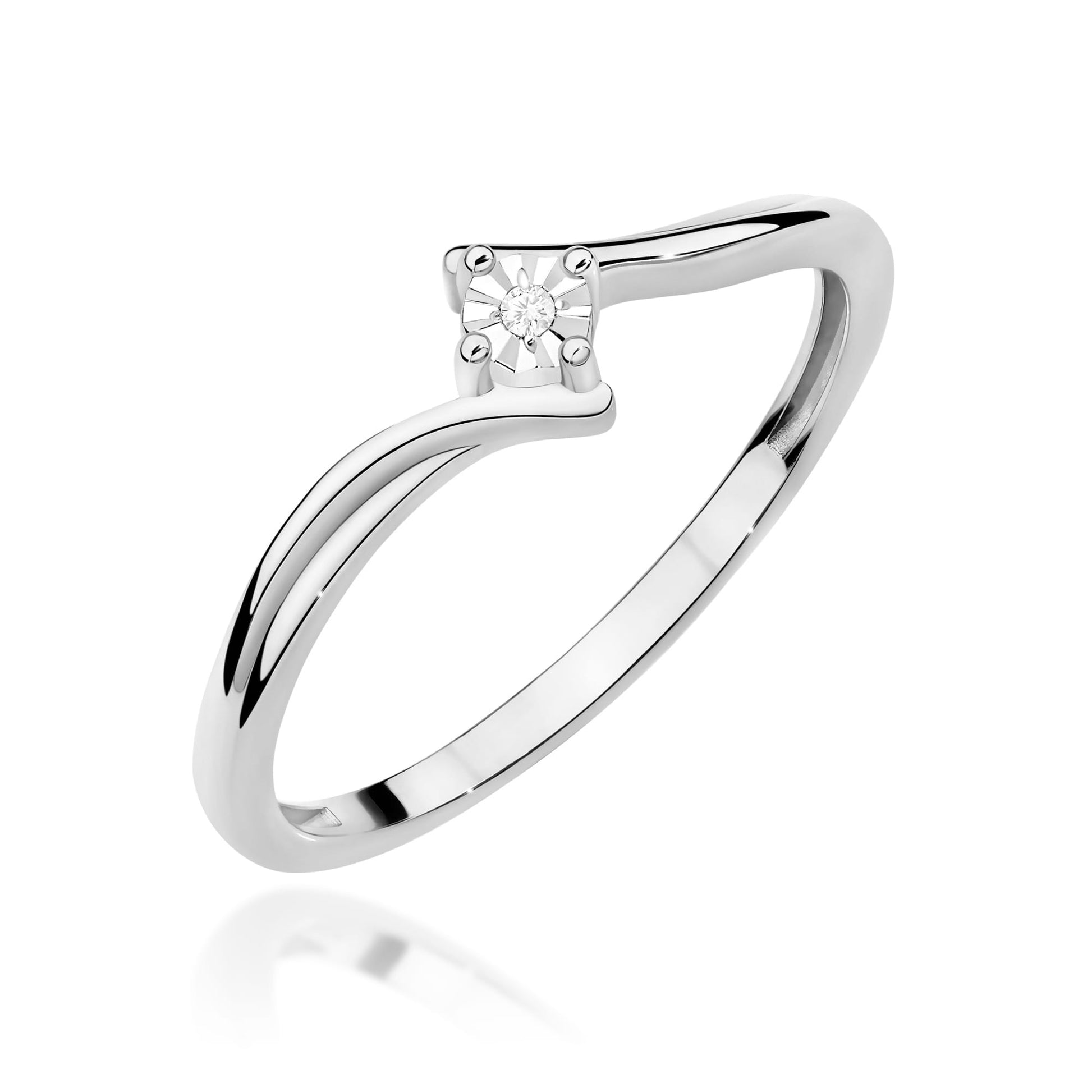 Inel Aur 9K cu Diamant Natural 0.01 ct