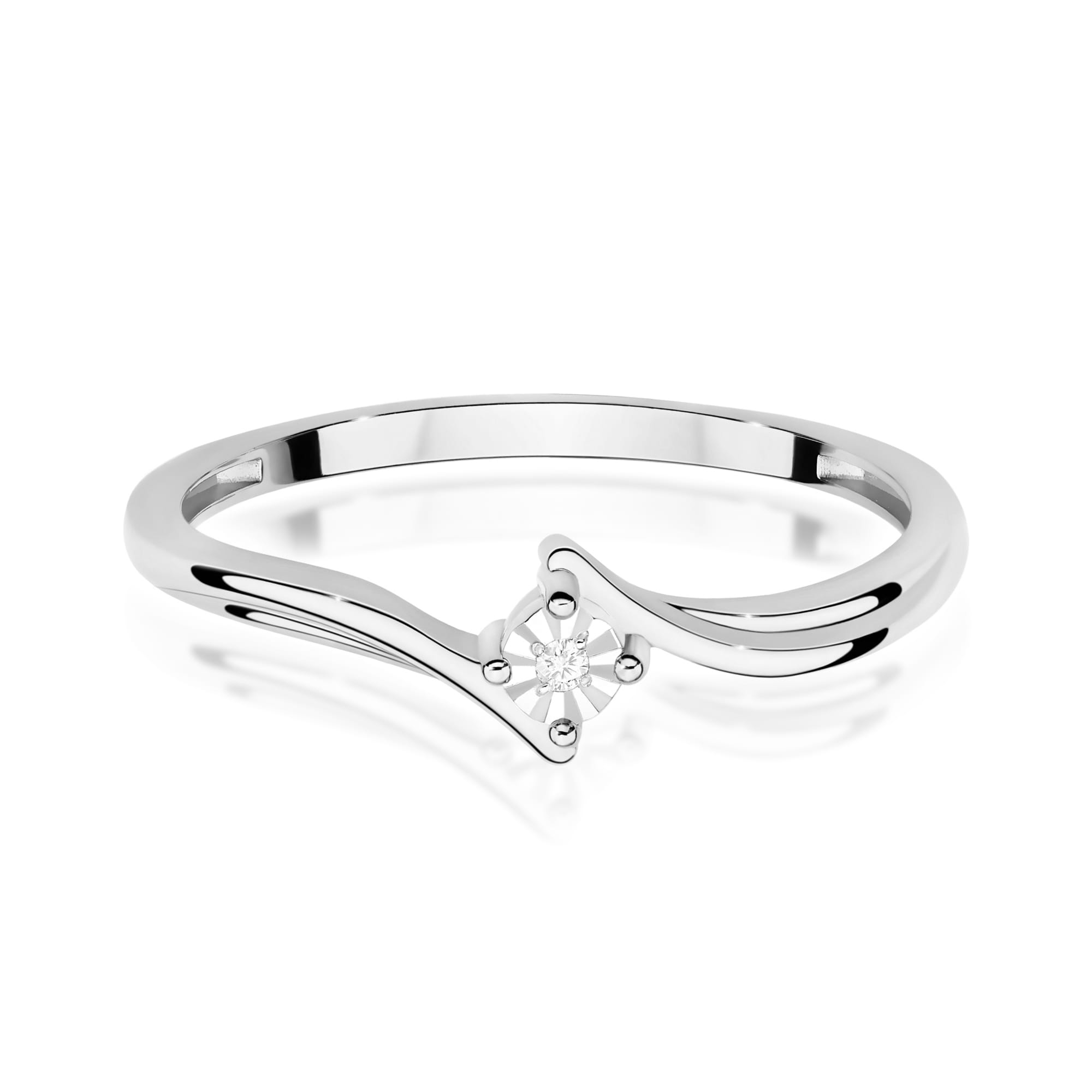 Inel Aur 9K cu Diamant Natural 0.01 ct