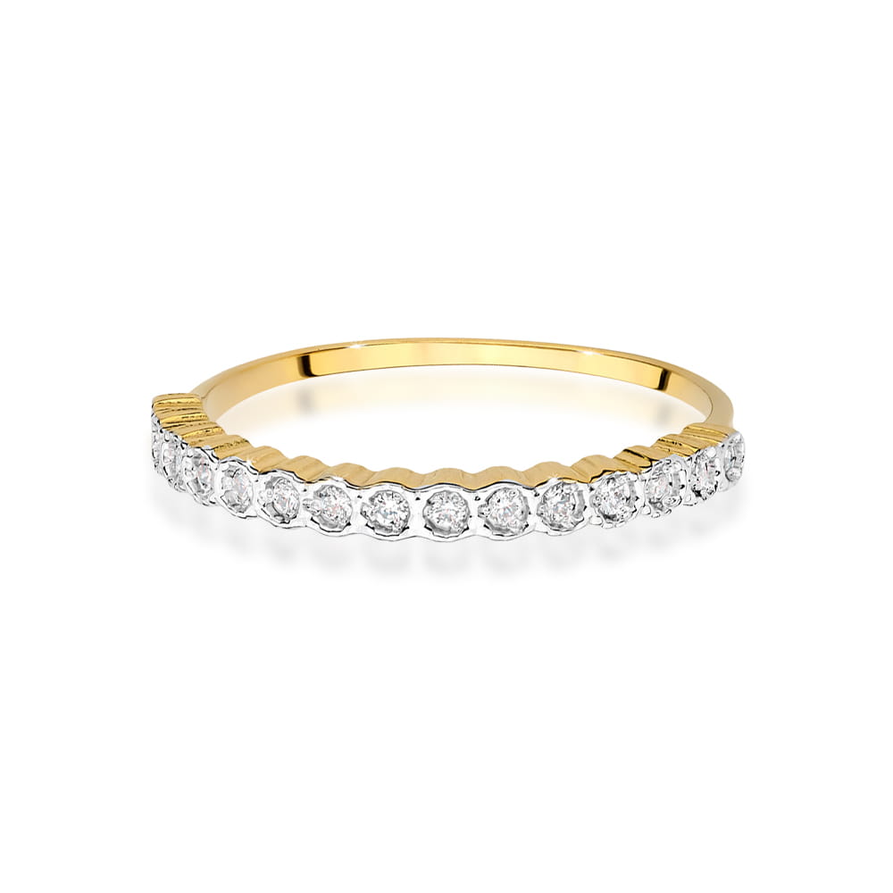Inel Aur 9K cu Diamante Naturale 0.13 ct