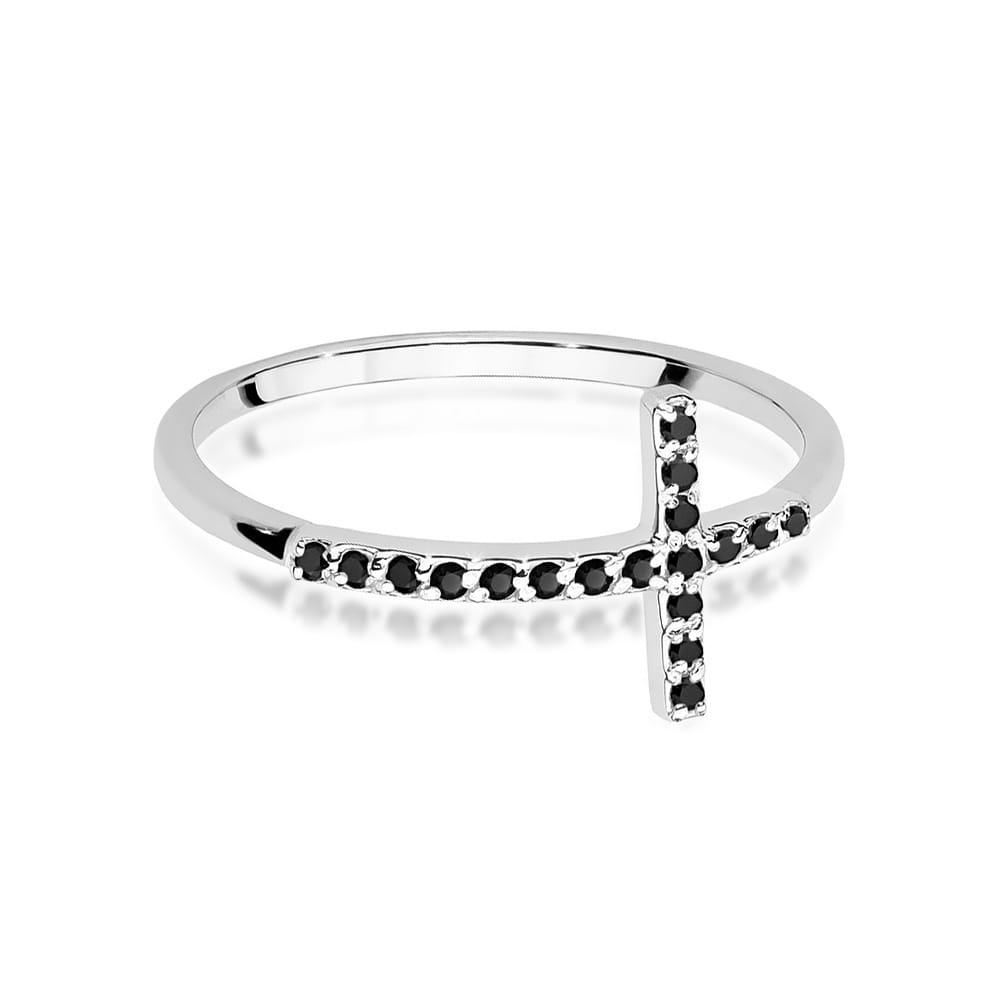 Inel Aur 14K cu Diamante Negre 0.09 ct