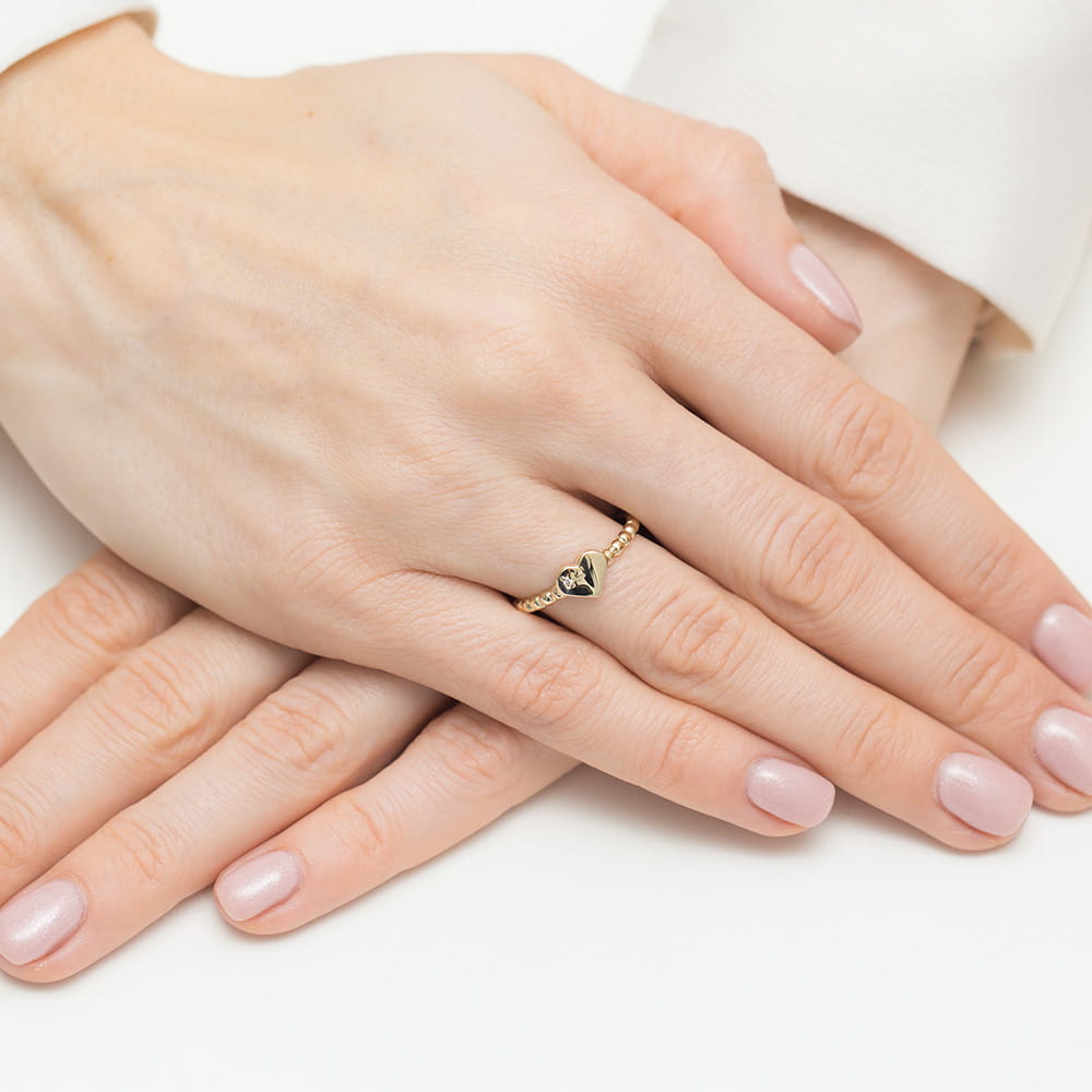 Inel Aur 9K cu Diamant Natural 0.01 ct