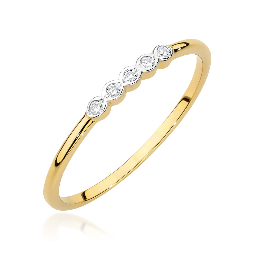 Inel Aur 9K cu Diamante Naturale 0.04 ct
