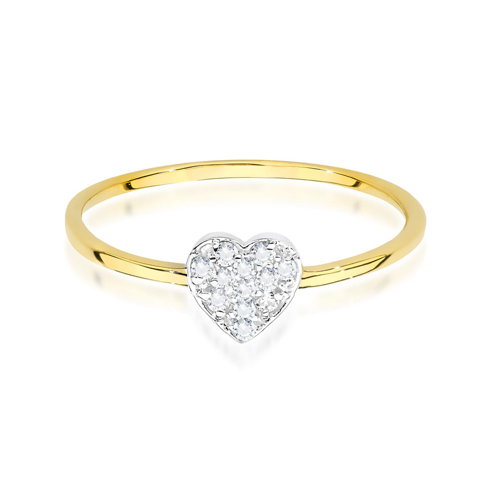 Inel Aur 9K cu Diamante Naturale 0.10 ct