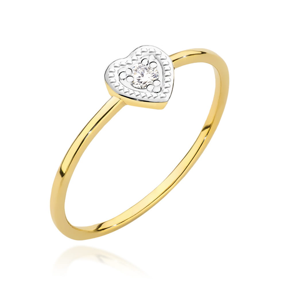 Inel Aur 9K cu Diamant Natural 0.02 ct