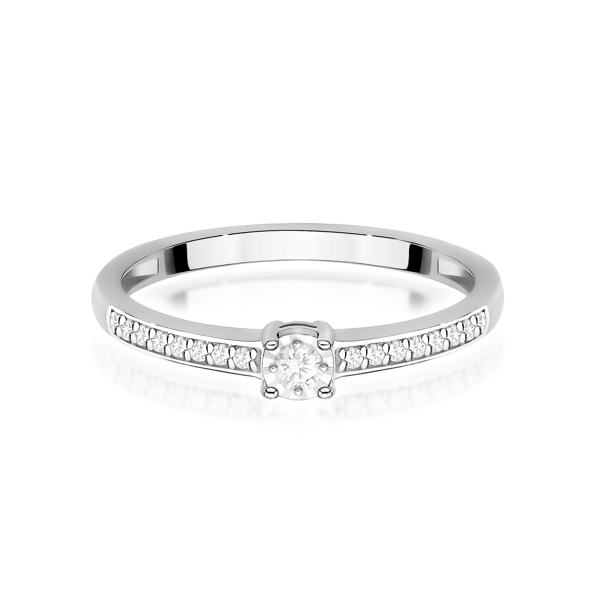 Inel Aur 9K cu Diamante Naturale 0.11 ct