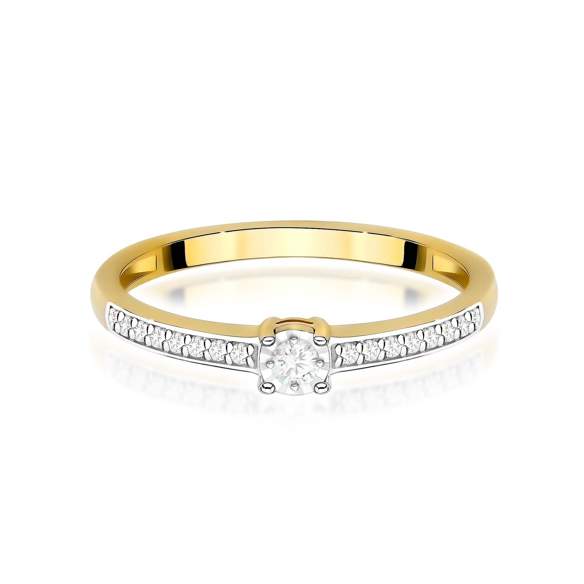 Inel Aur 9K cu Diamante Naturale 0.11 ct