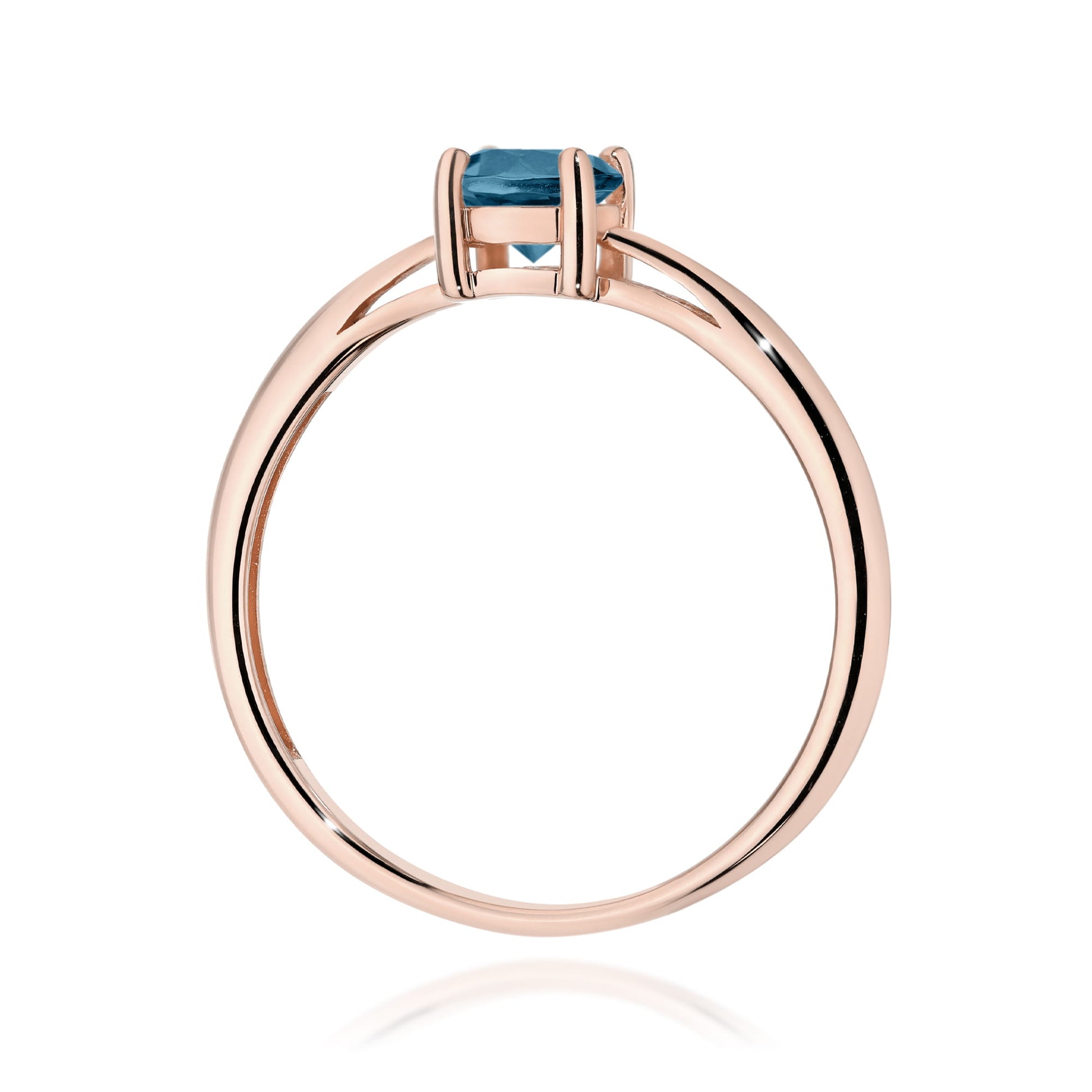 Inel Aur 14K W0656 Topaz London Blue 0.50ct