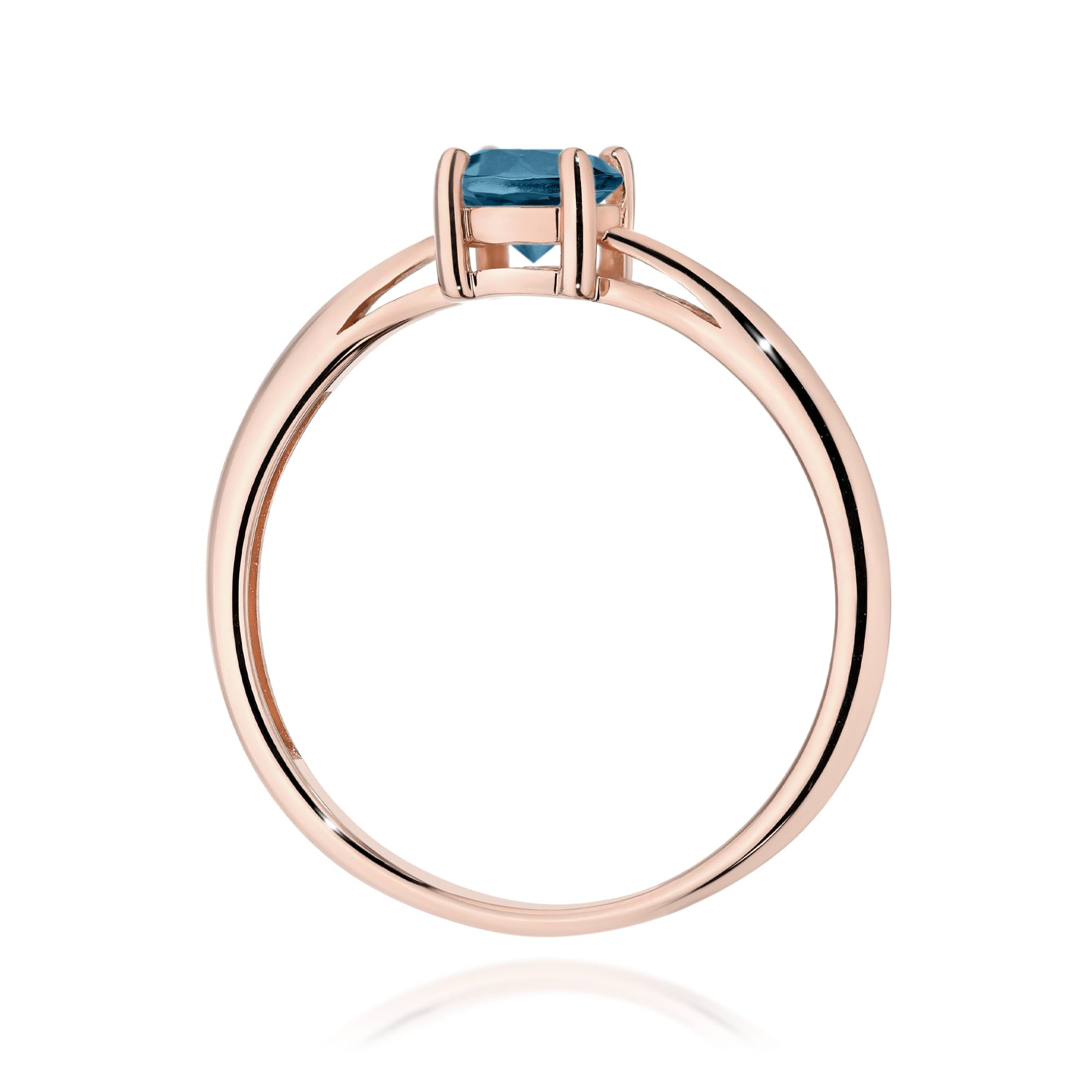 Inel Aur 14K W0656 Topaz London Blue 0.50ct