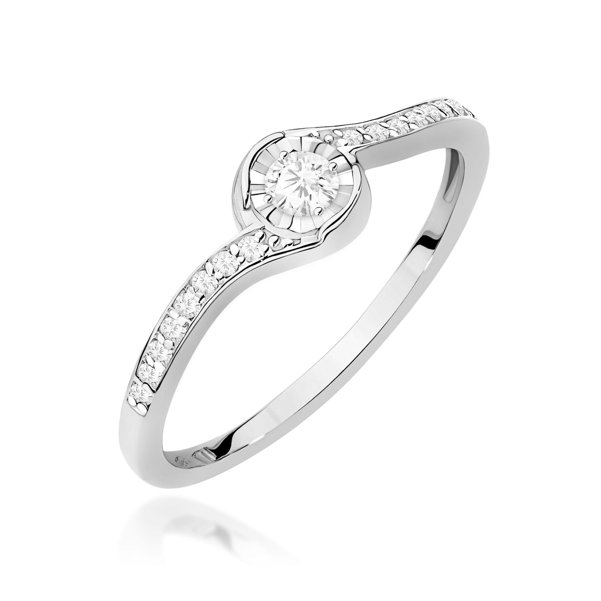 Inel Aur 9K cu Diamante Naturale 0.16 ct