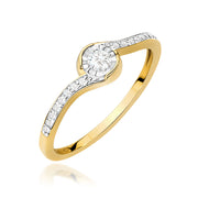 Inel Aur 9K cu Diamante Naturale 0.16 ct