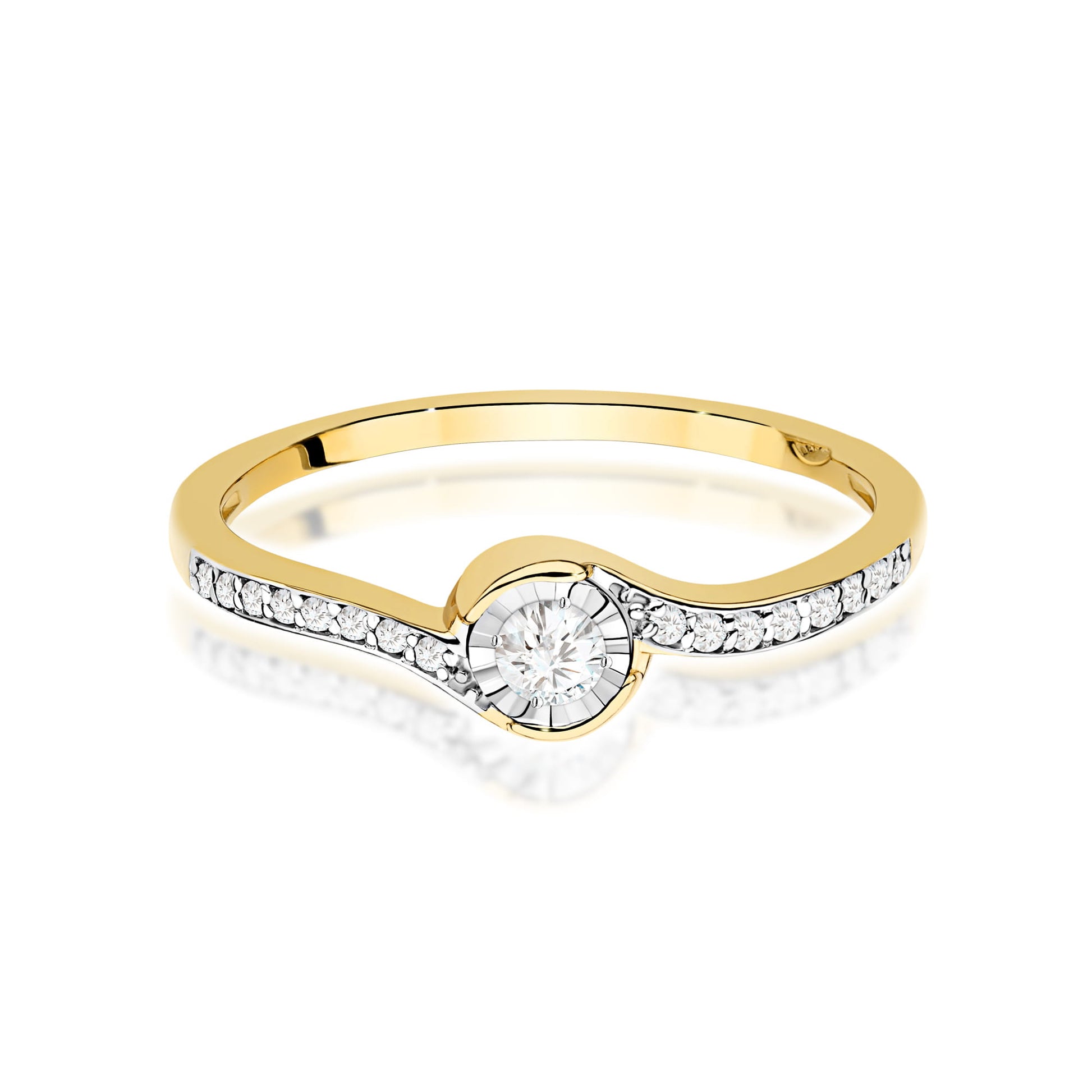 Inel Aur 9K cu Diamante Naturale 0.16 ct