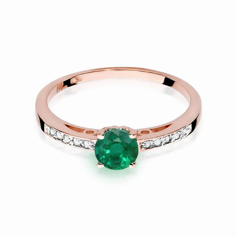 Inel Aur 14k cu Smarald 0.50 ct - Roz