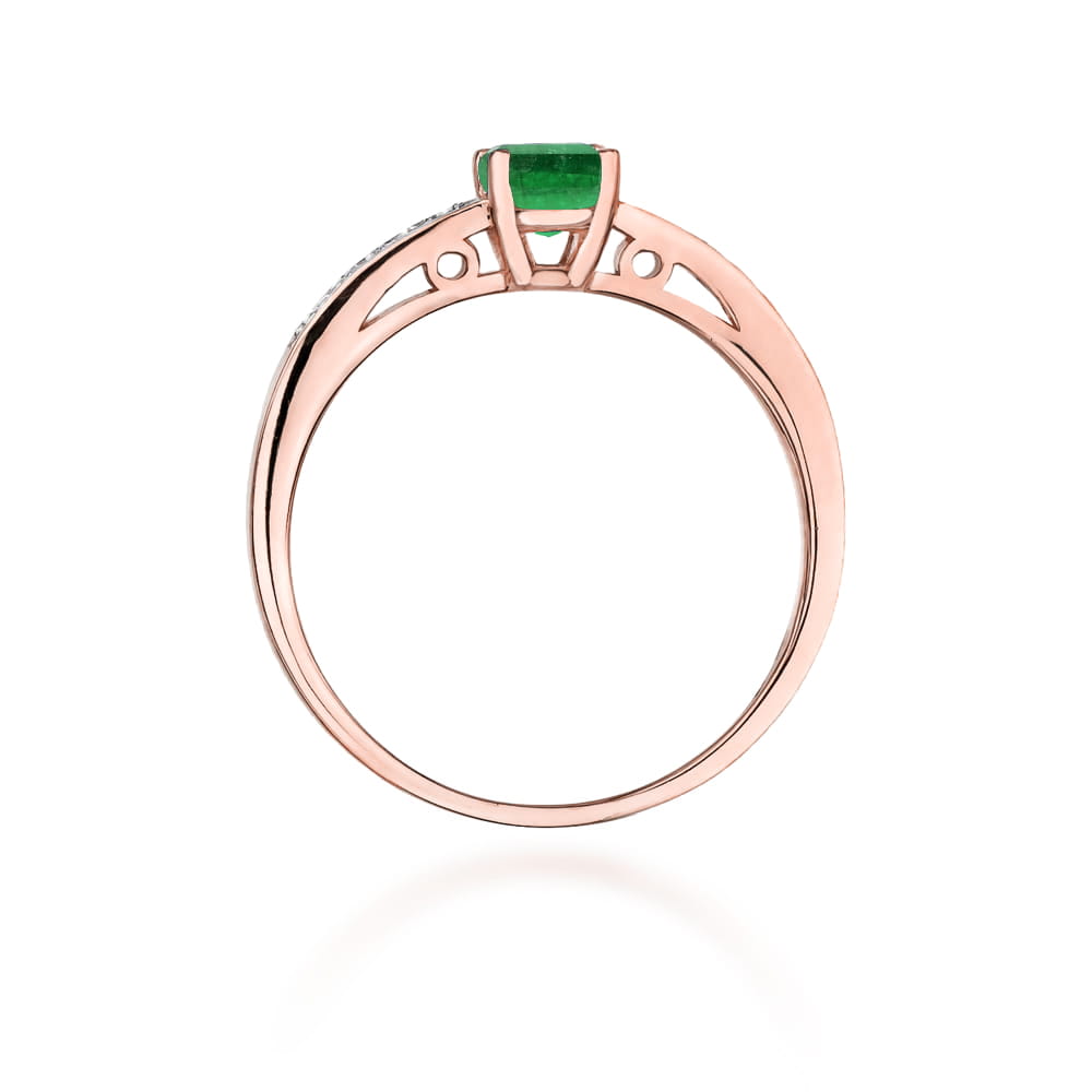 Inel Aur 14k cu Smarald 0.50 ct - Roz