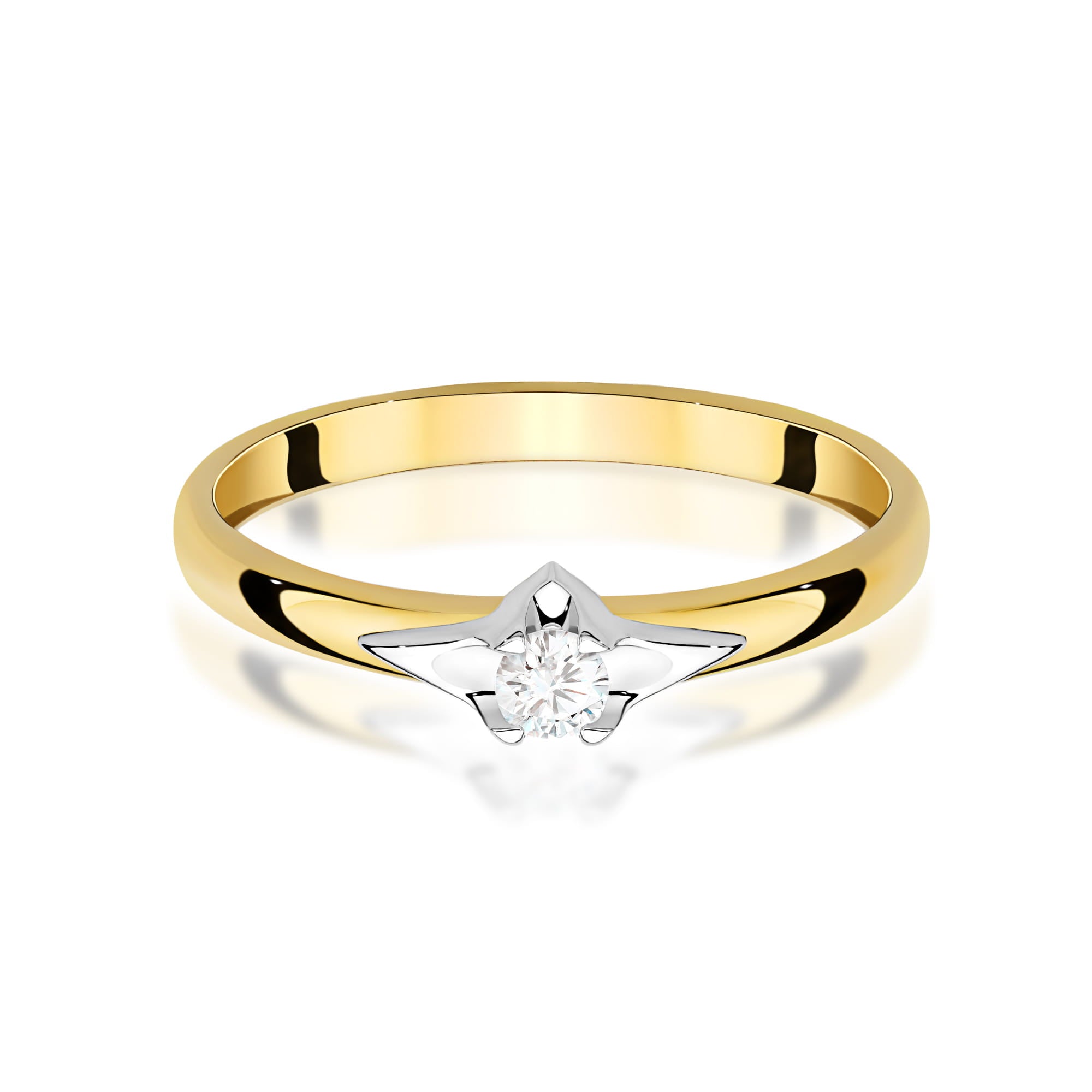 Inel Aur 9K cu Diamant Natural 0.15 ct