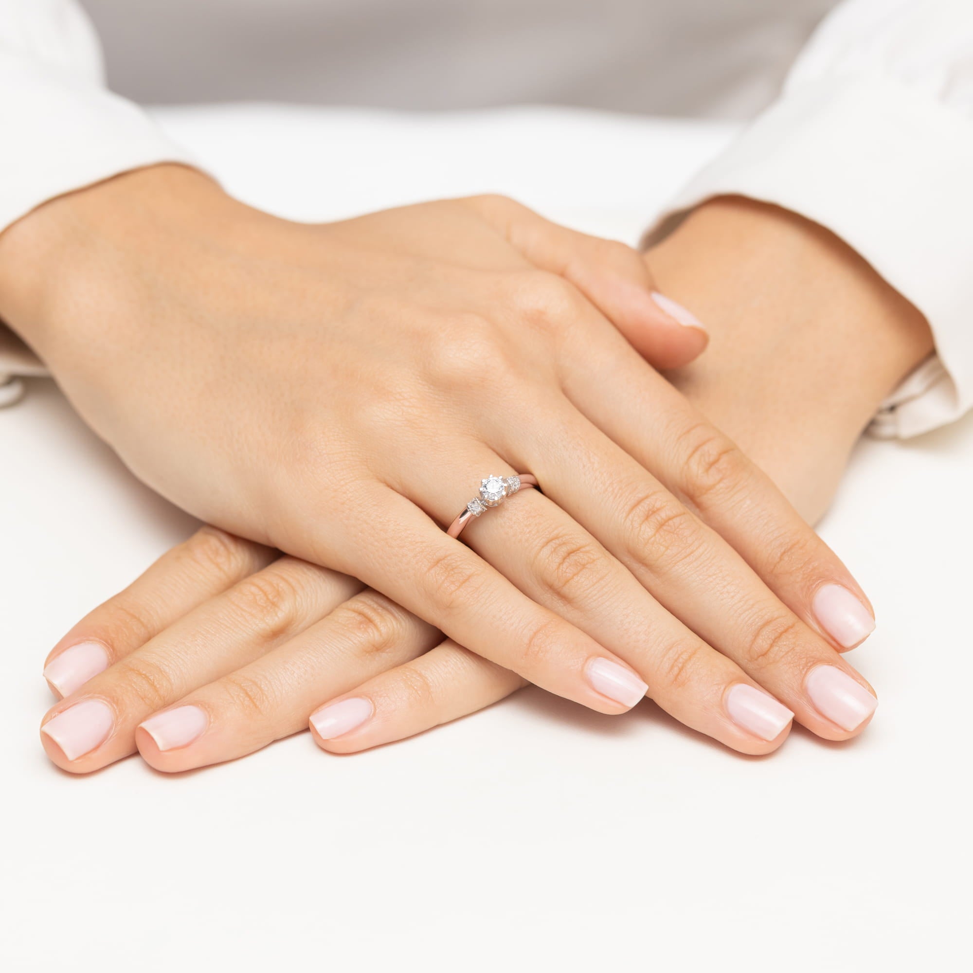 Inel Aur 14K cu Diamant Cultivat în Laborator