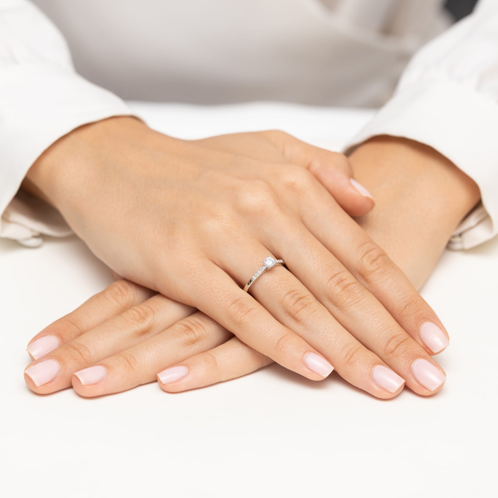 Inel Aur 14K cu Diamant Cultivat în Laborator