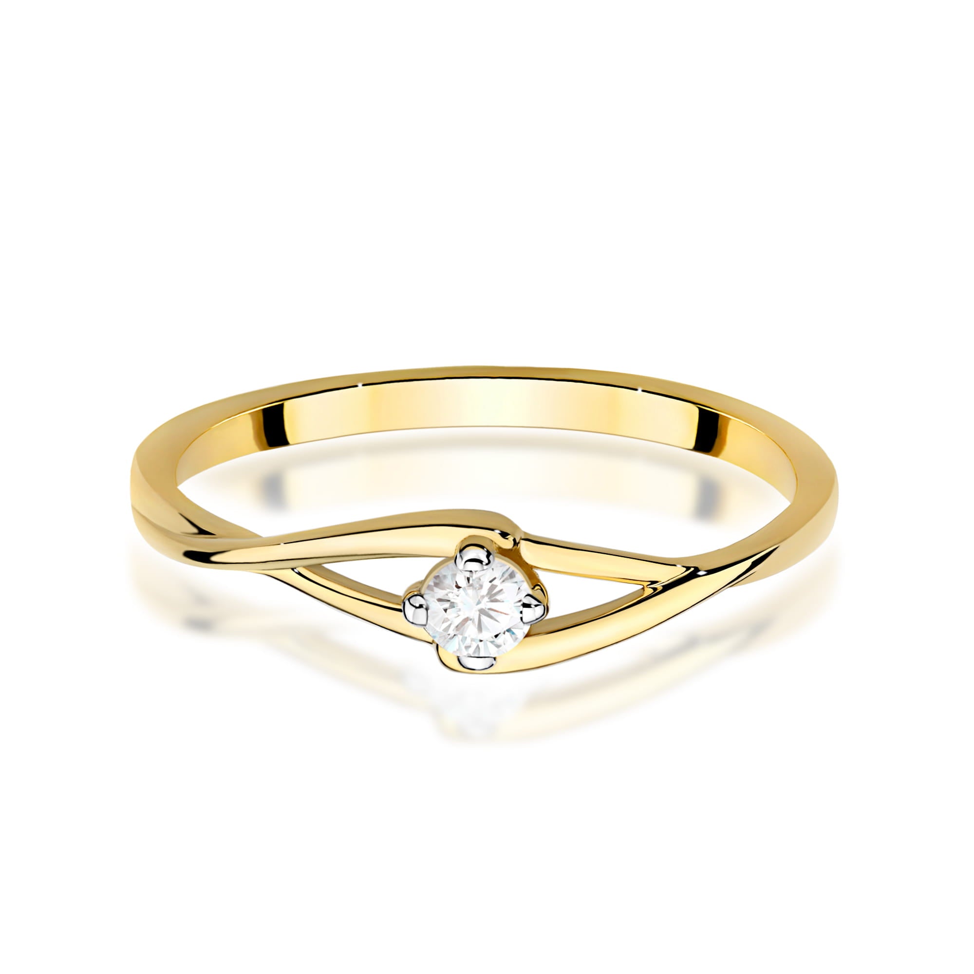 Inel Aur 9K cu Diamant Natural 0.10 ct