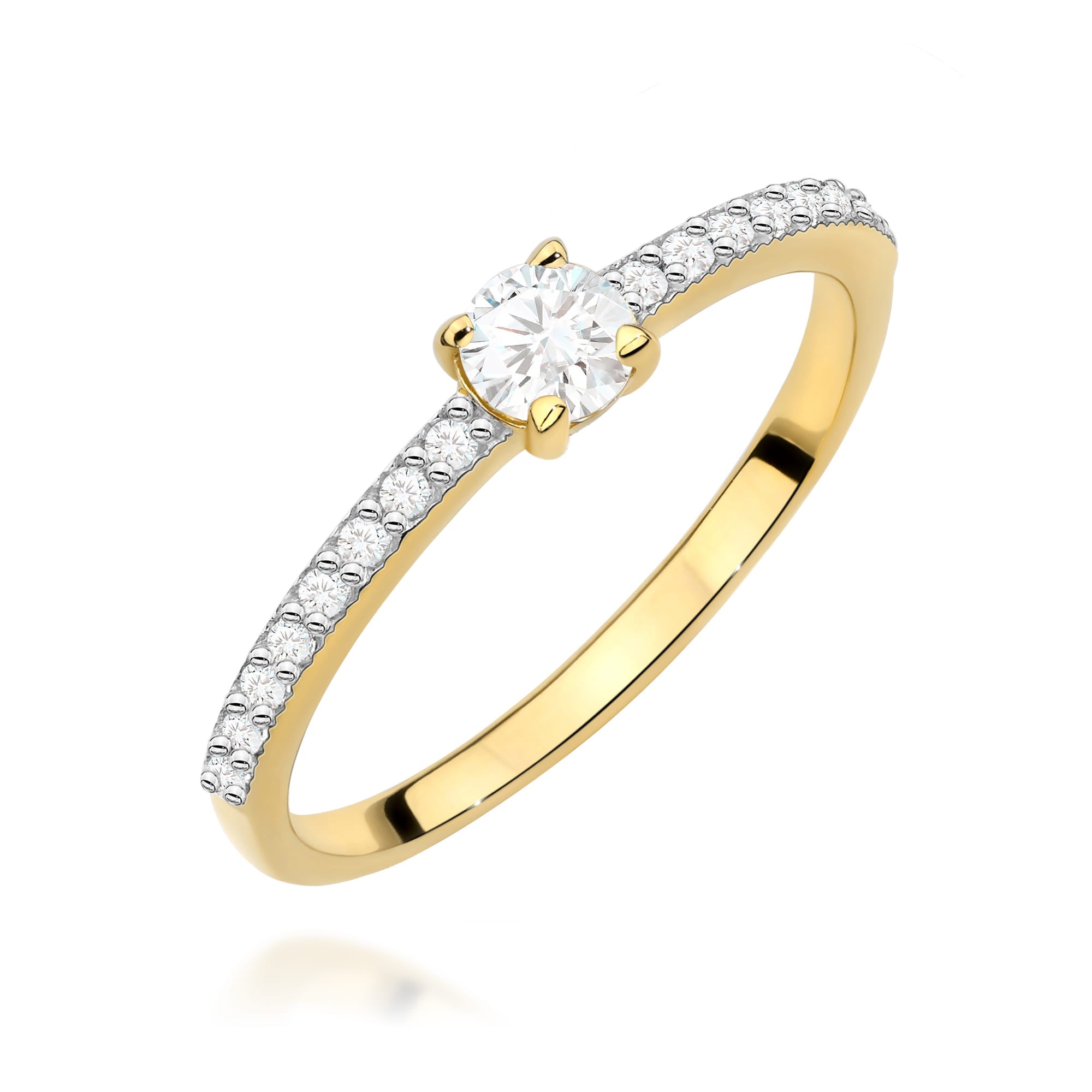 Inel Aur 9K cu Diamante Naturale 0.39 ct