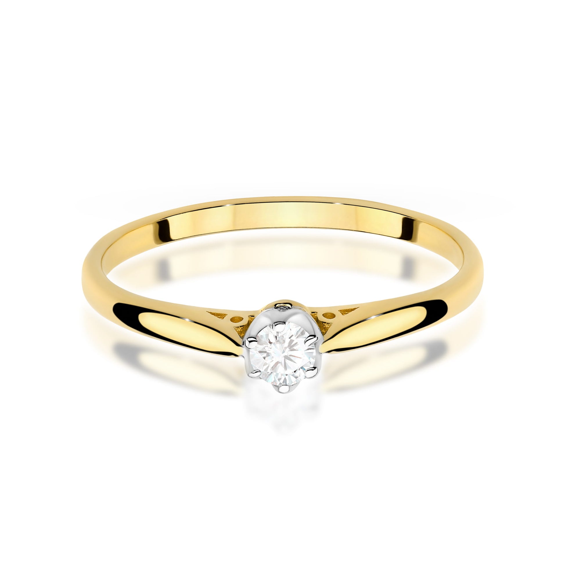 Inel Aur 9K cu Diamant Natural 0.10 ct