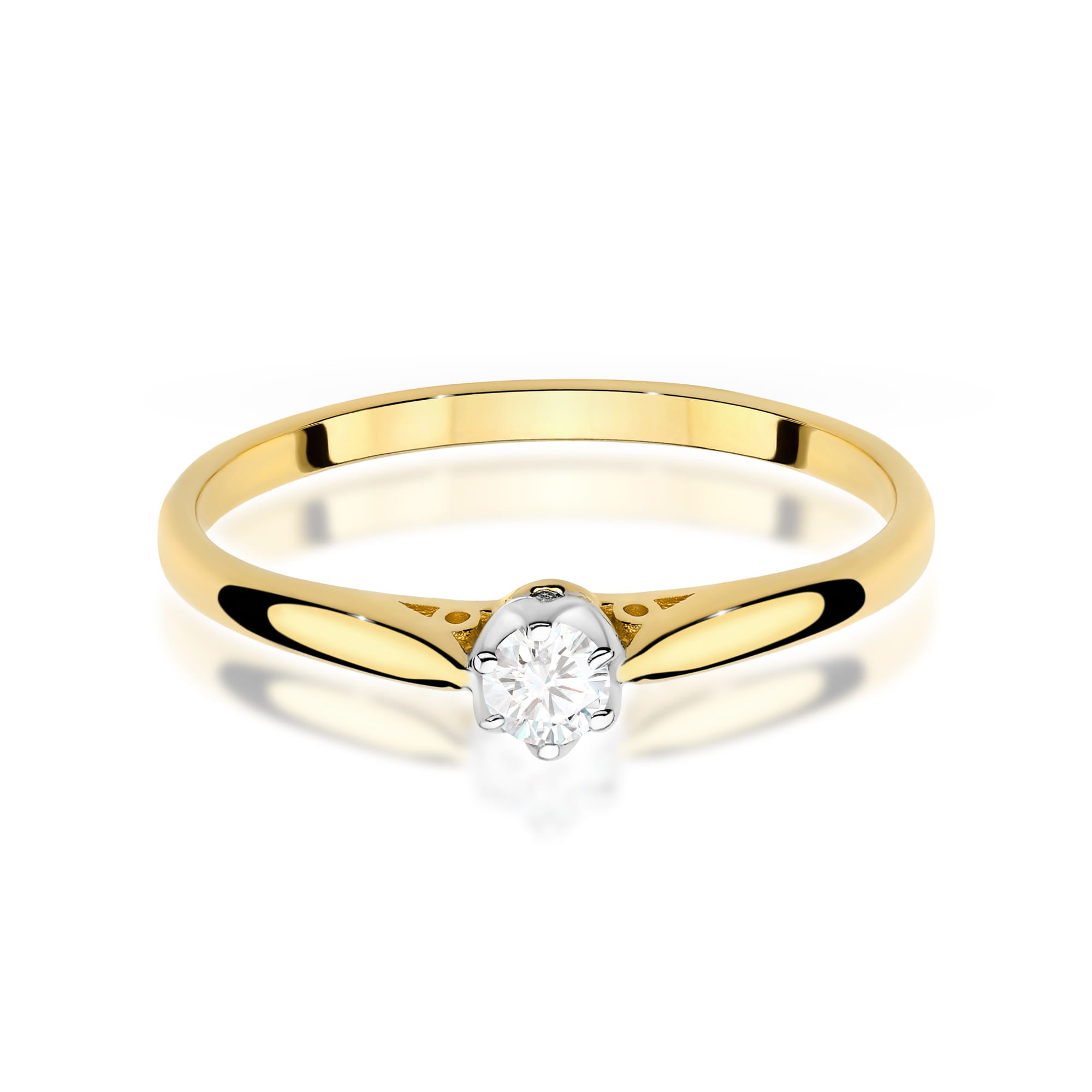 Inel Aur 9K cu Diamant Natural 0.10 ct