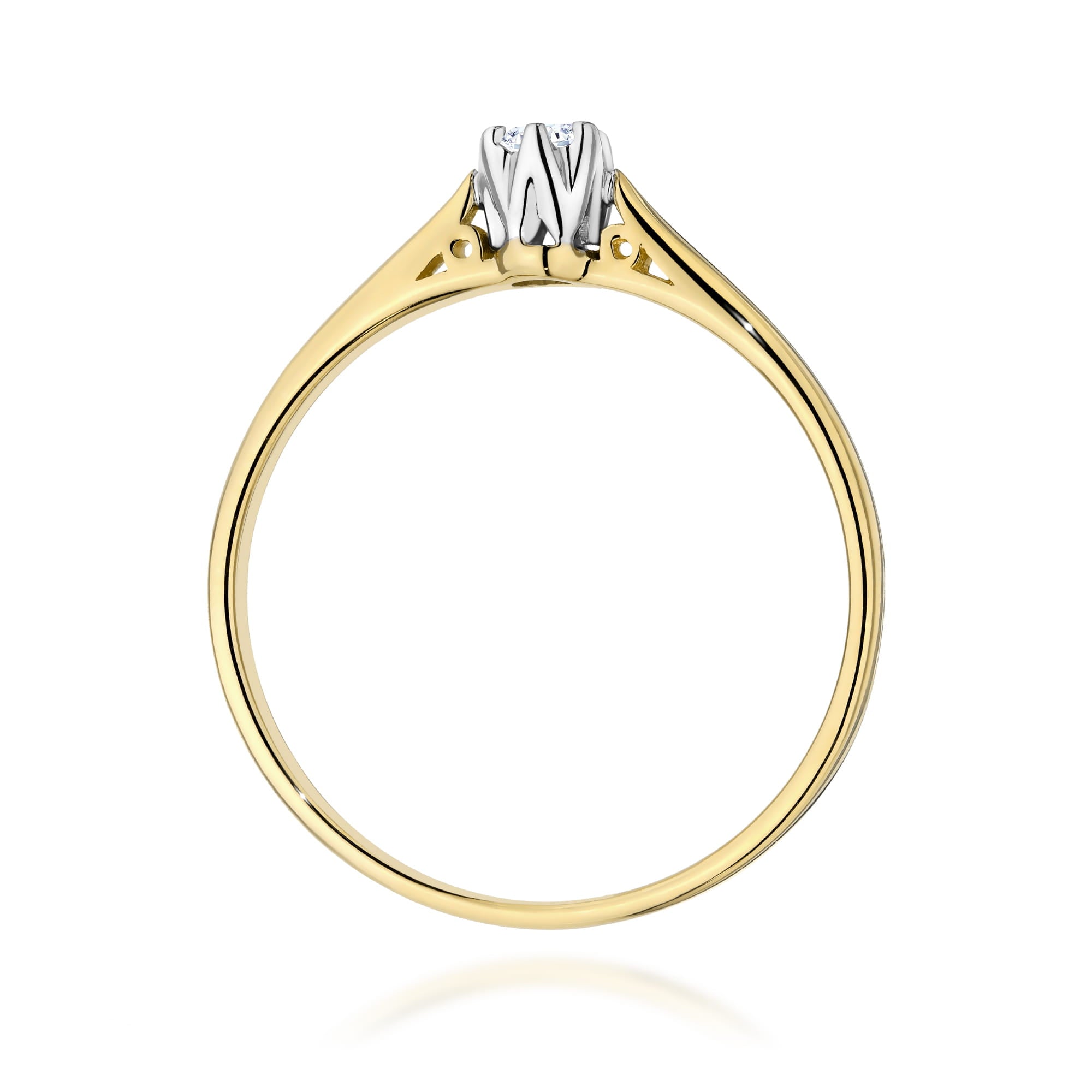 Inel Aur 9K cu Diamant Natural 0.10 ct