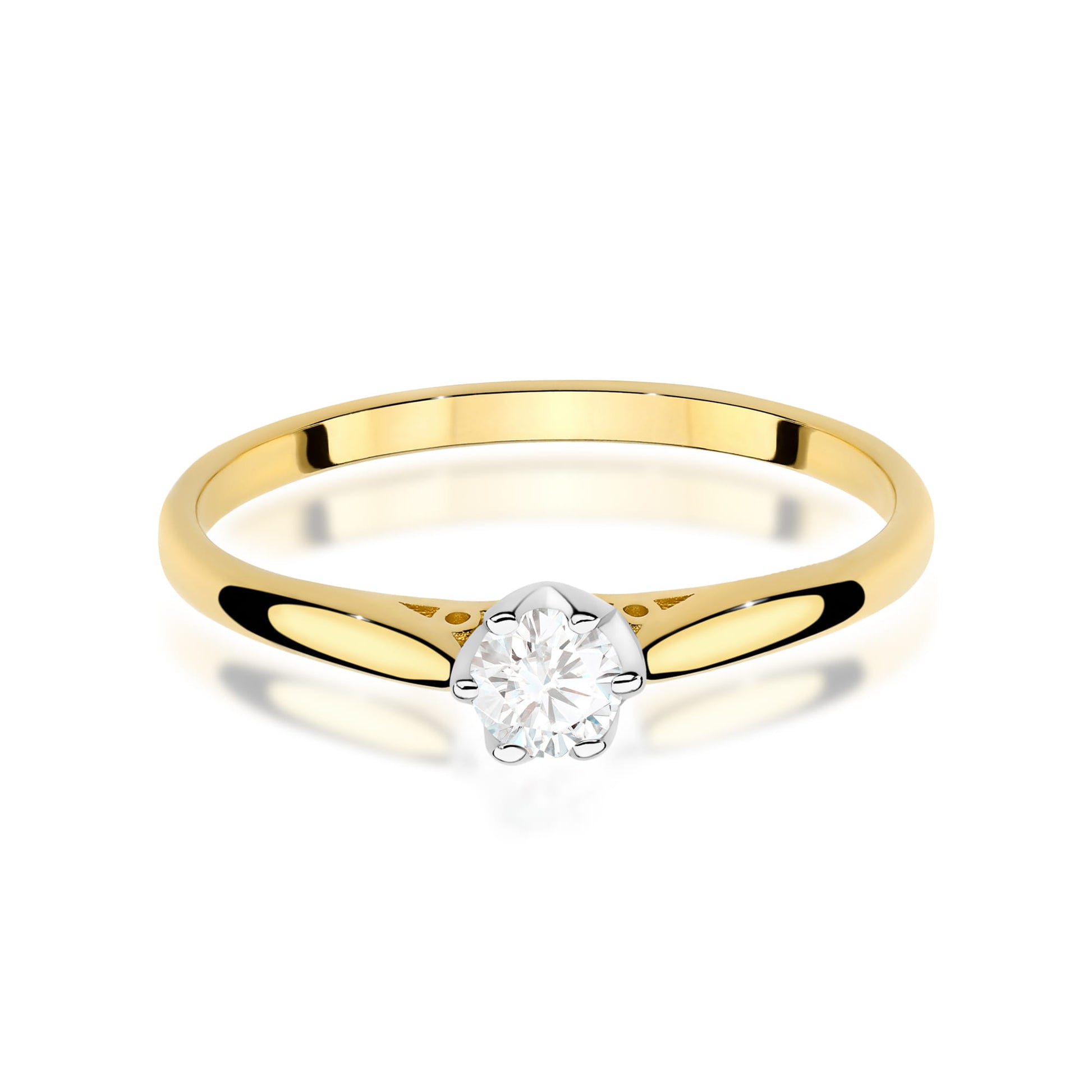 Inel Aur 9K cu Diamant Natural 0.18 ct