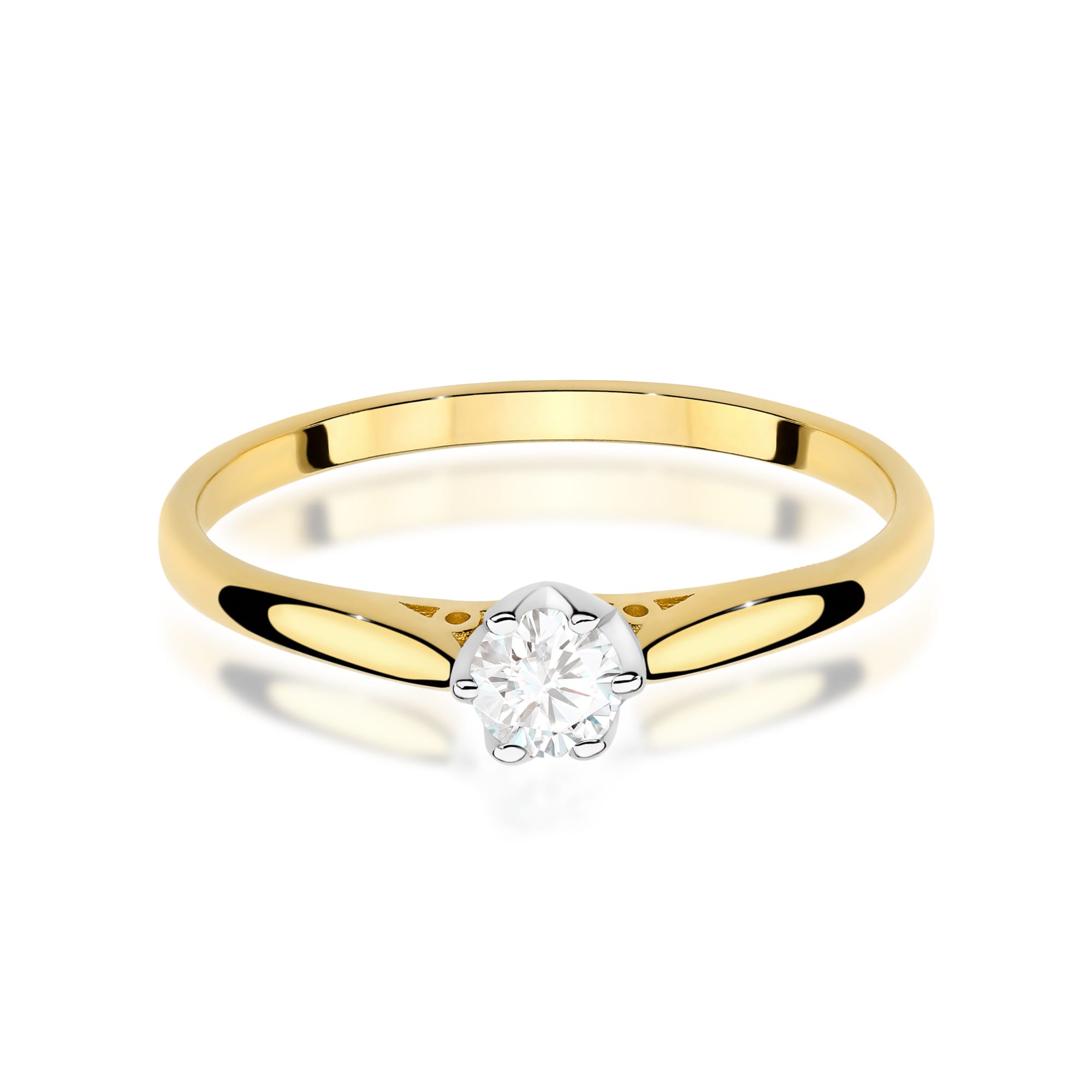 Inel Aur 9K cu Diamant Natural 0.18 ct
