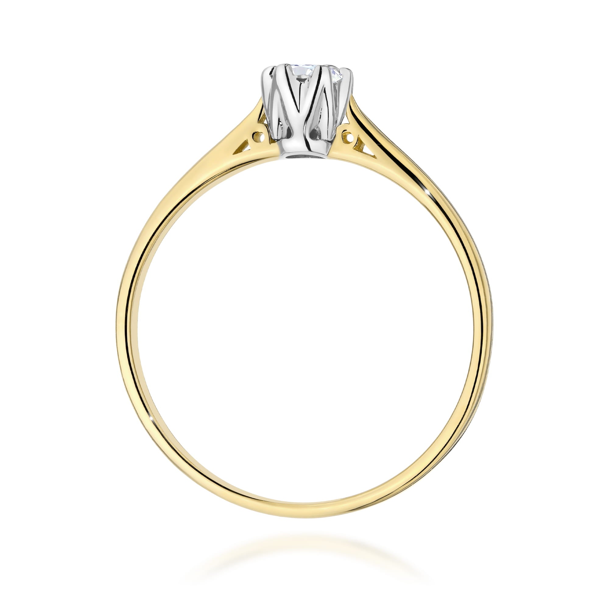 Inel Aur 9K cu Diamant Natural 0.18 ct